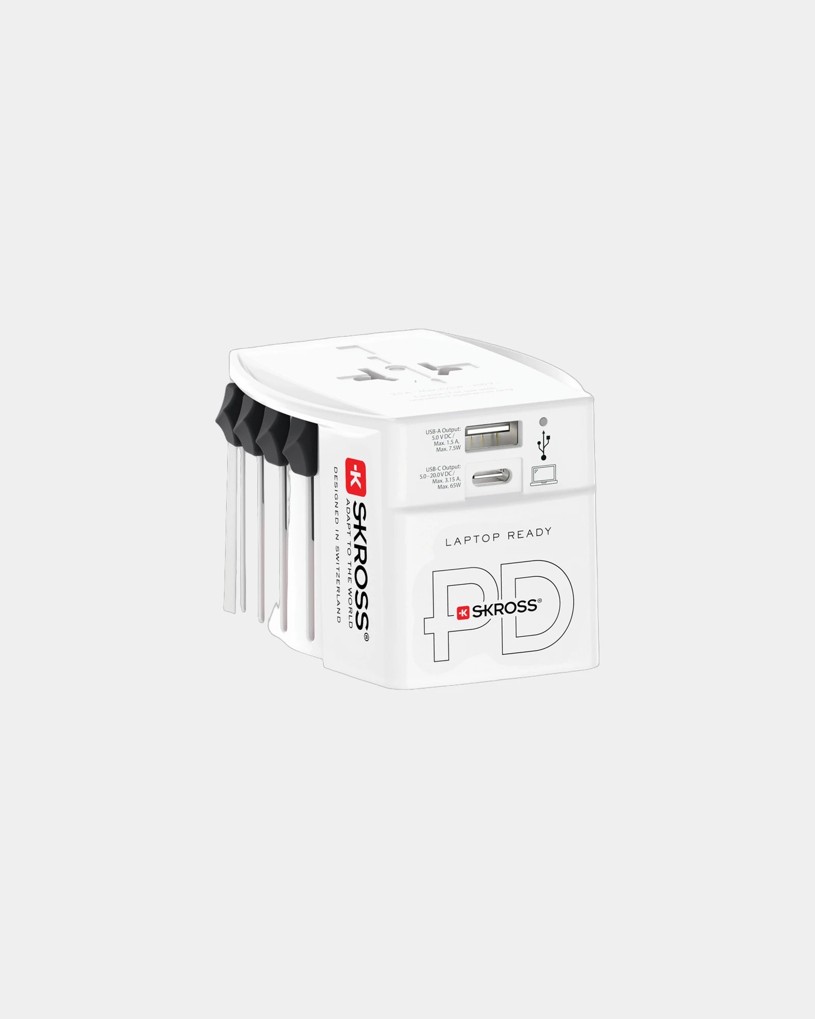 Adattatore da viaggio MUV 65W PD USB da personalizzare - Bianco
