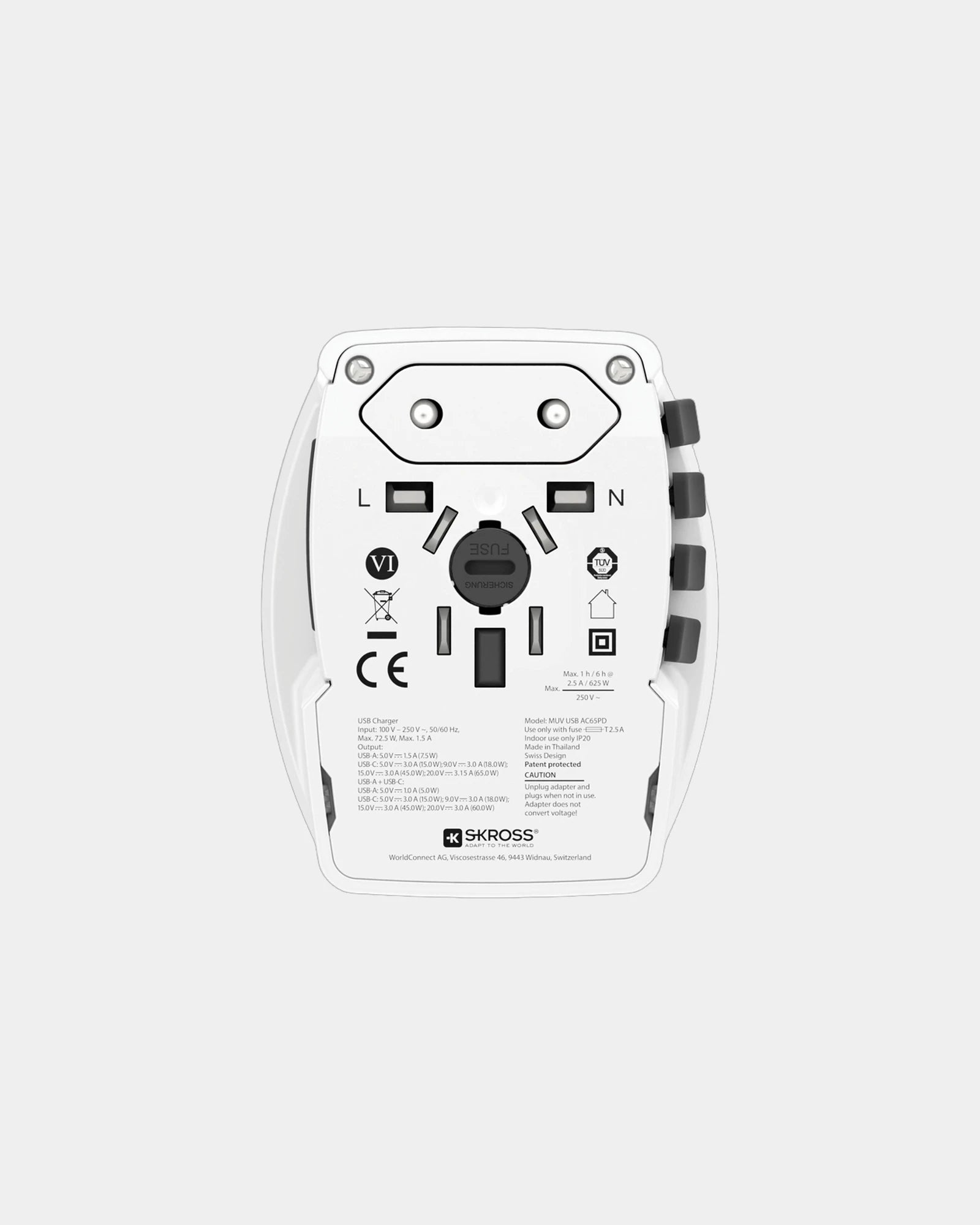 Adattatore da viaggio MUV 65W PD USB da personalizzare - 3