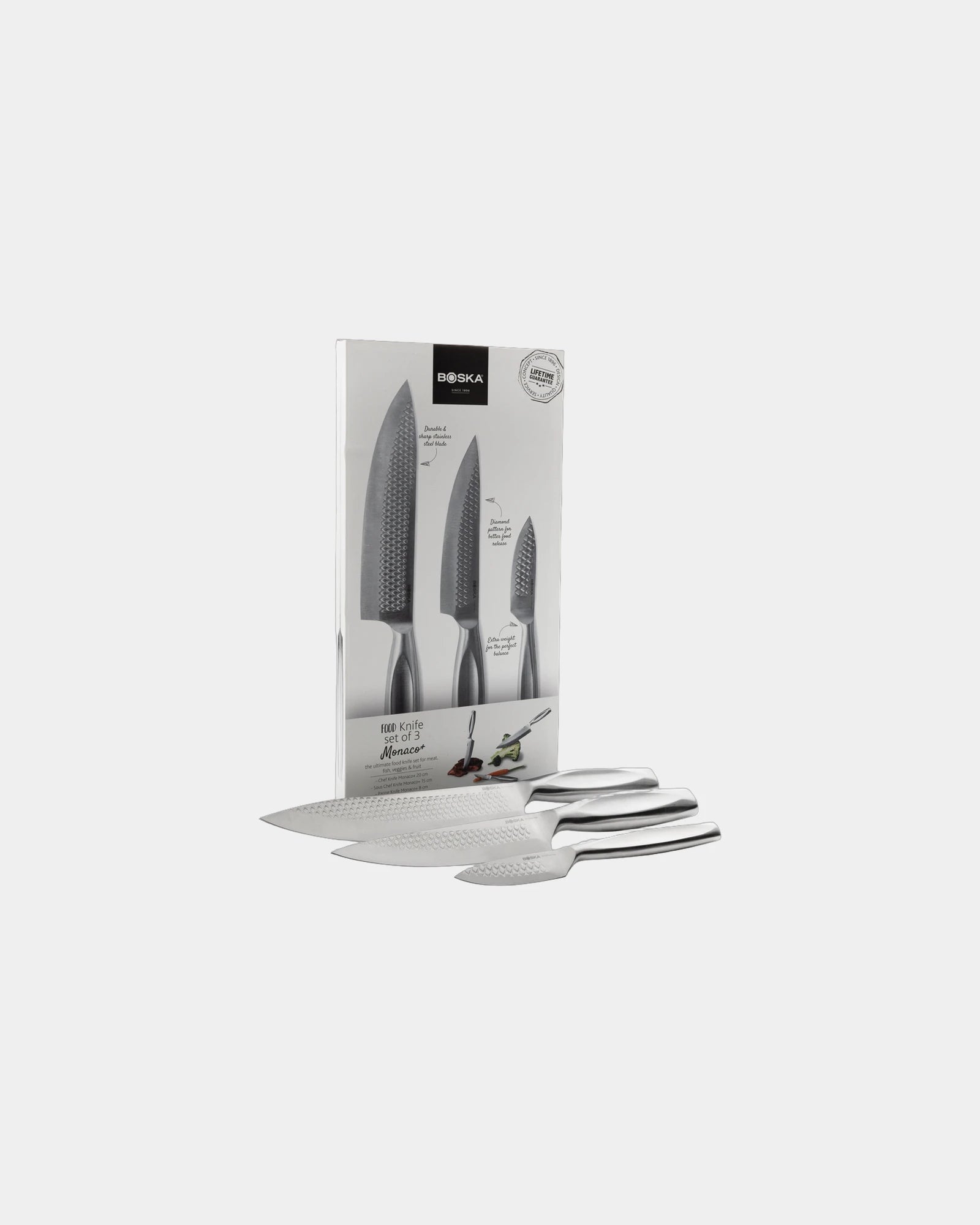 Set 3 coltelli cucina acciaio Monaco+ da personalizzare - 1