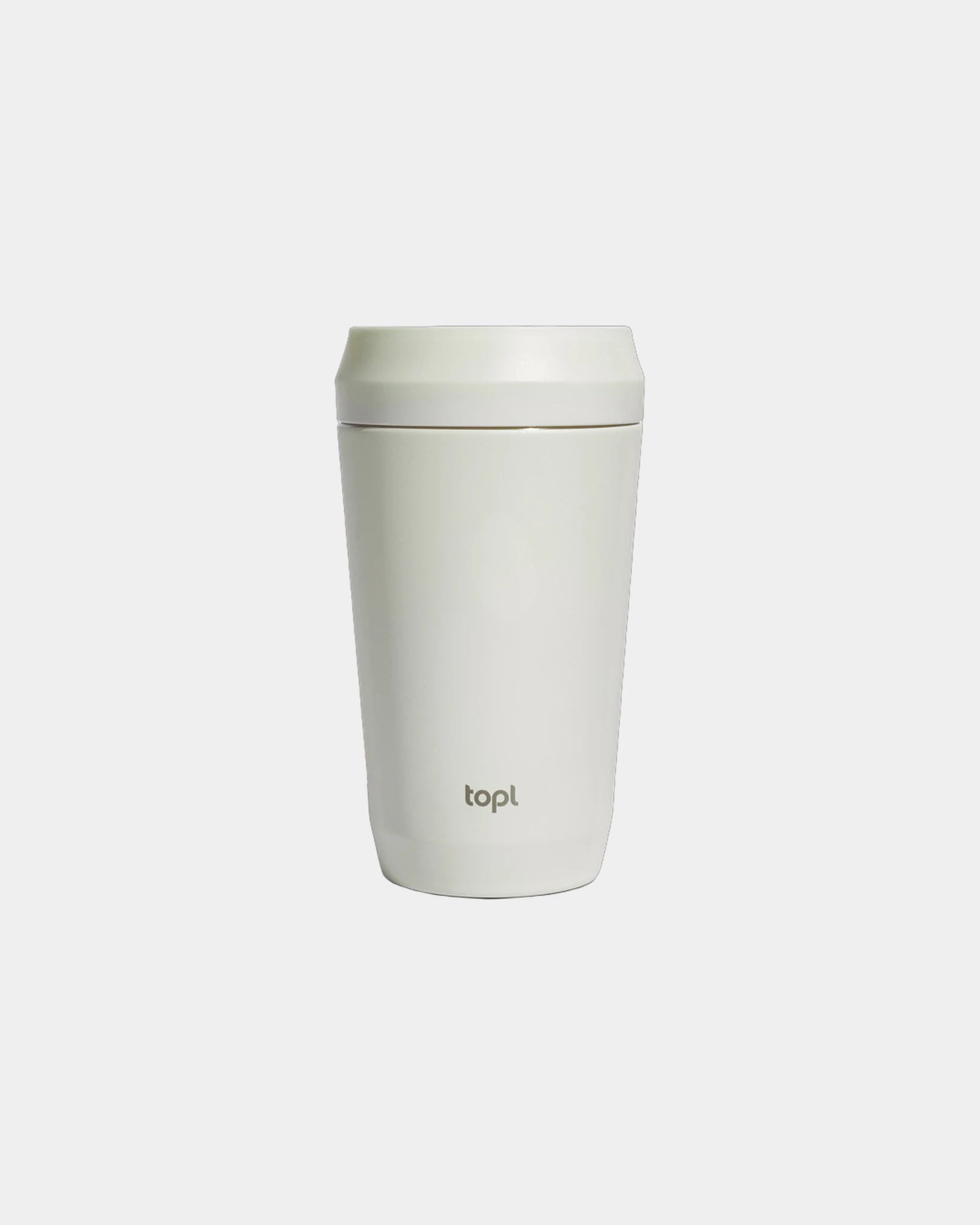 Mug acciaio riciclato 354ml coperchio 360 da personalizzare - Bianco