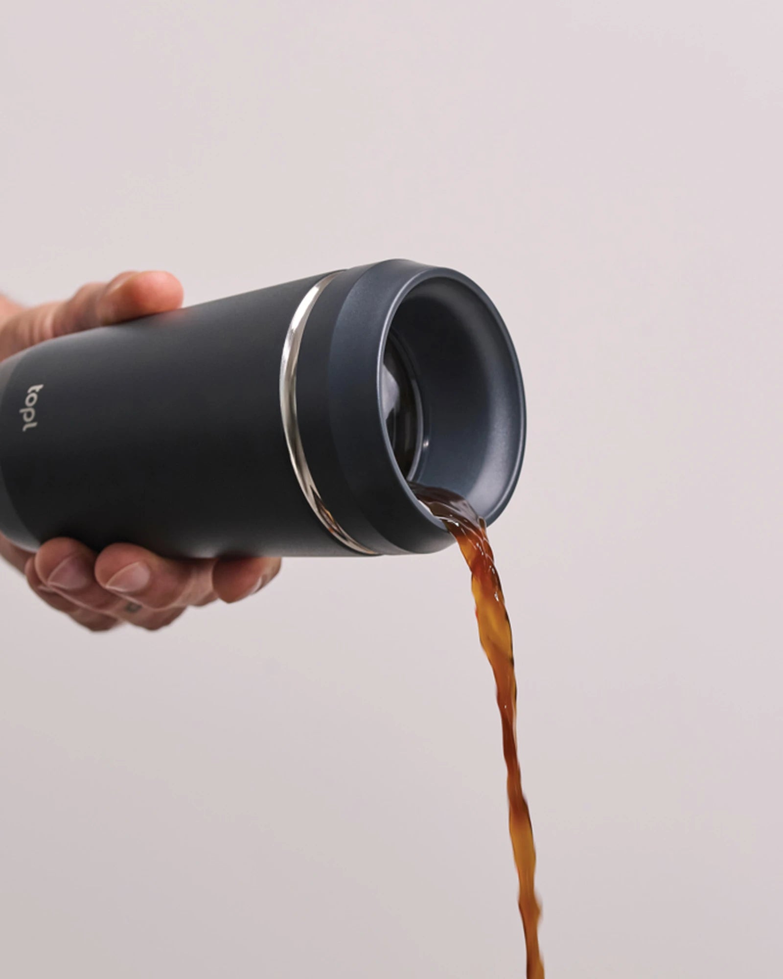 Mug acciaio riciclato 354ml coperchio 360 da personalizzare - 5
