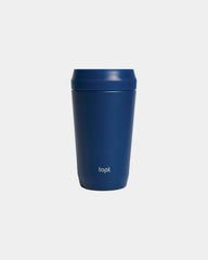 Mug acciaio riciclato 354ml coperchio 360 da personalizzare - Blu Navy