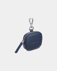 Custodia per auricolari in pelle liscia da personalizzare - Blu Navy