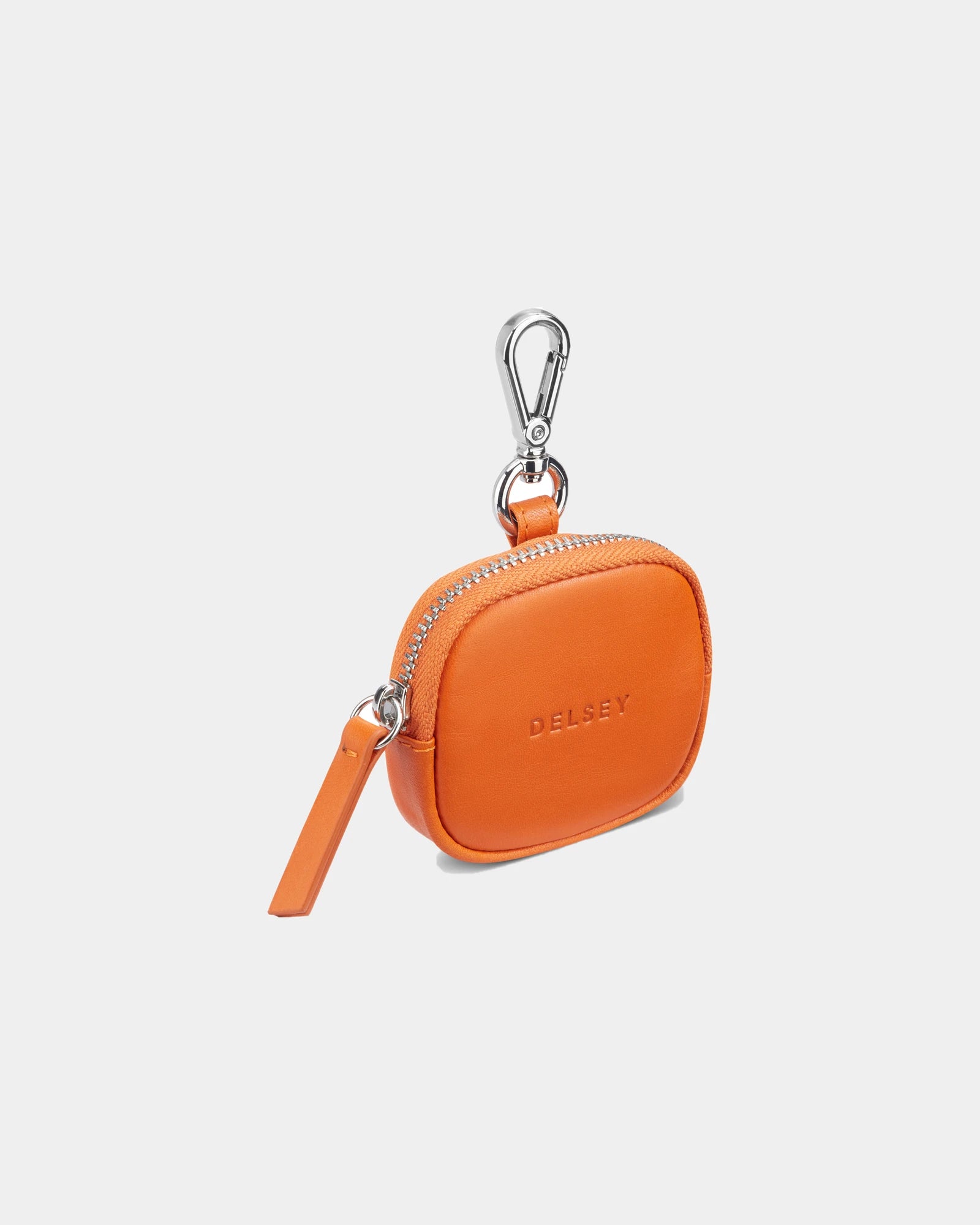 Custodia per auricolari in pelle liscia da personalizzare - Arancione