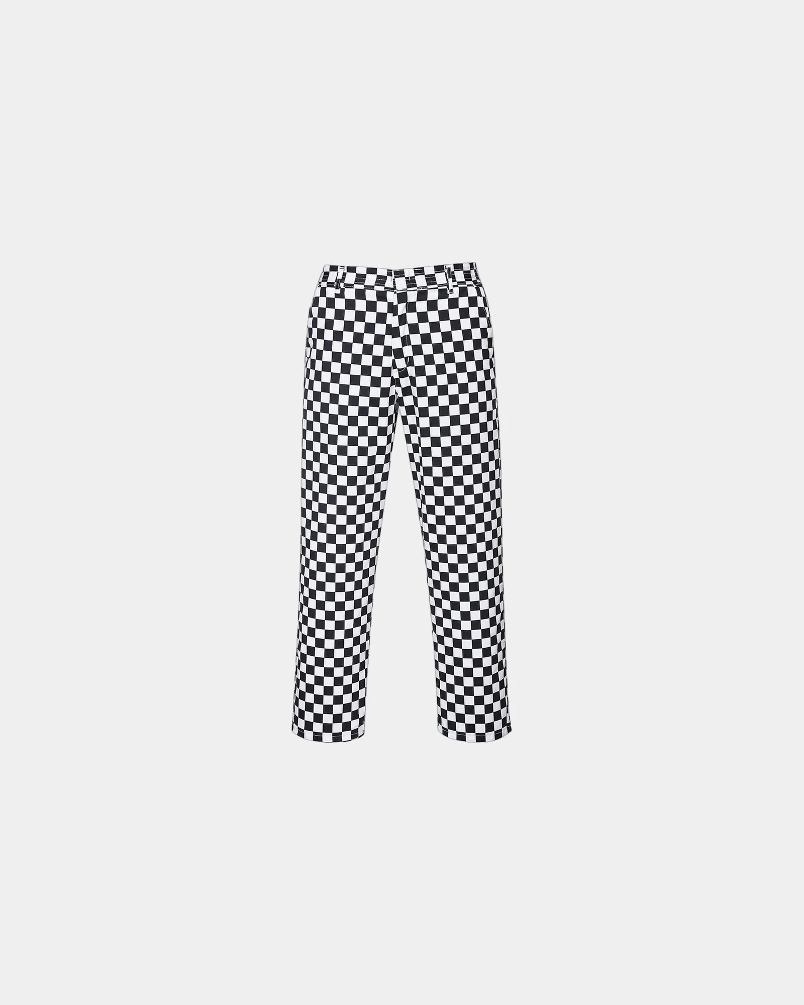Pantaloni da cucina elastico vita da personalizzare - Scacchi Nero-Bianco