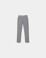 Pantaloni da cucina elastico vita da personalizzare - Scacchi Nero-Bianco