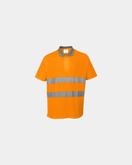 Polo traspirante alta visibilità cotone da personalizzare - Arancione