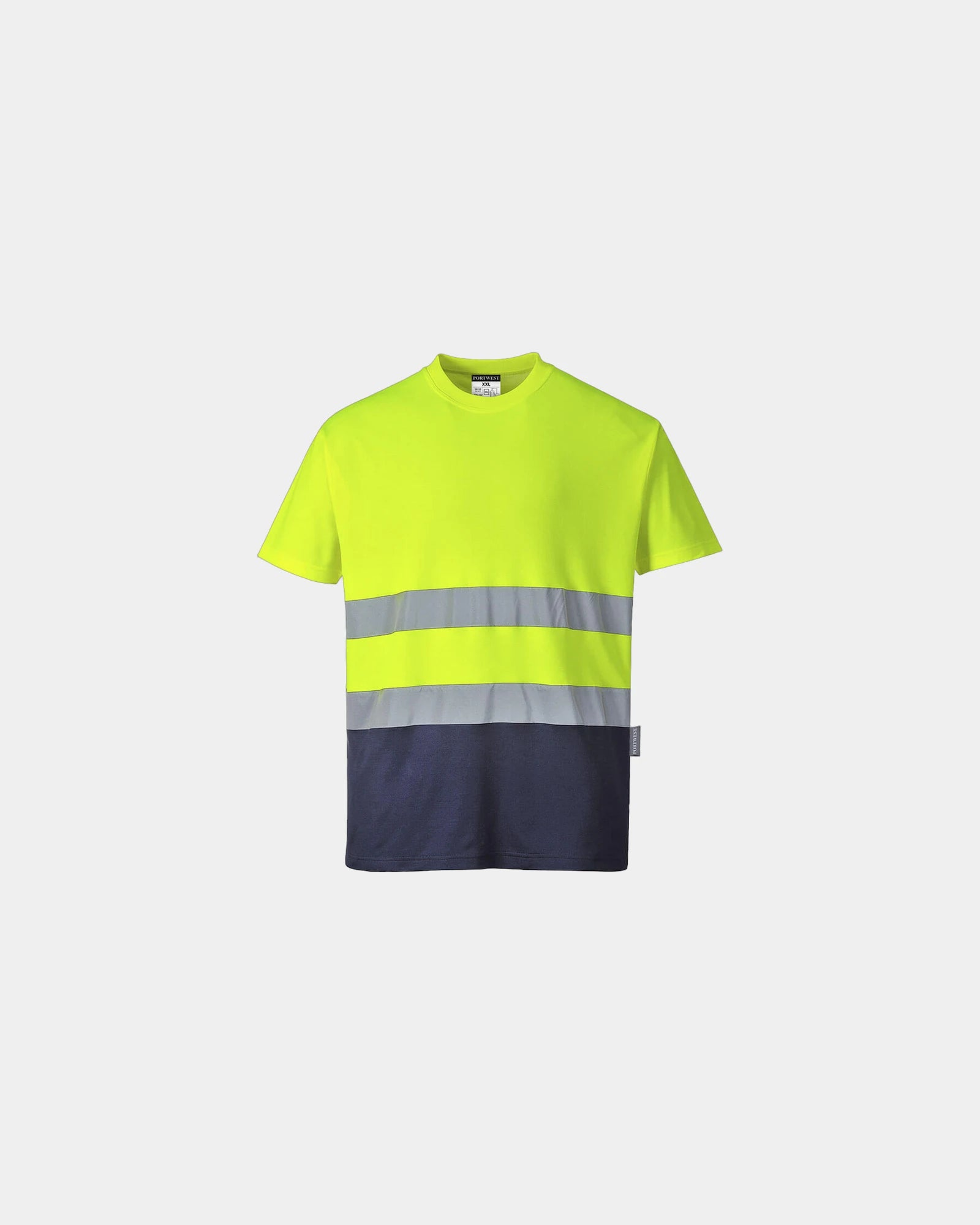 T-shirt bicolore cotone poliestere 175g da personalizzare - Giallo-Blu Navy