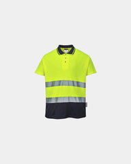 Polo bicolore cotone poliestere 175g da personalizzare - Giallo-Blu Navy