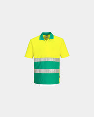 Polo cotone anti UV alta visibilità da personalizzare - Giallo-Rosso