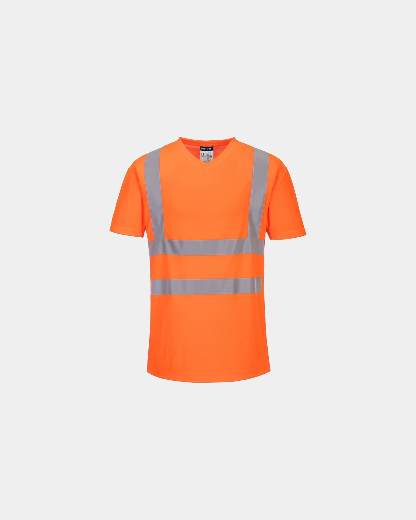 T-shirt collo a V inserti in rete da personalizzare - Arancione