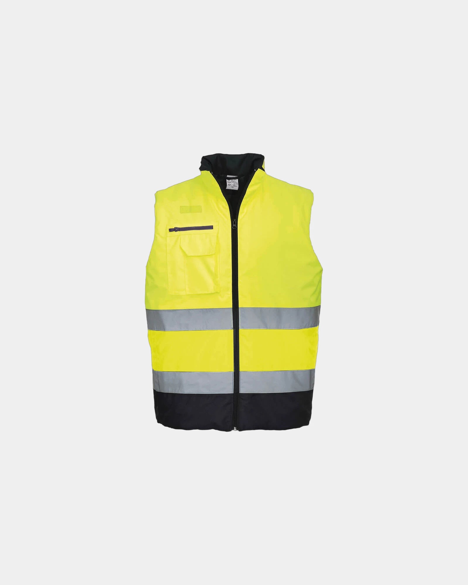 Gilet bodywarmer alta visibilità da personalizzare - Giallo-Blu Navy