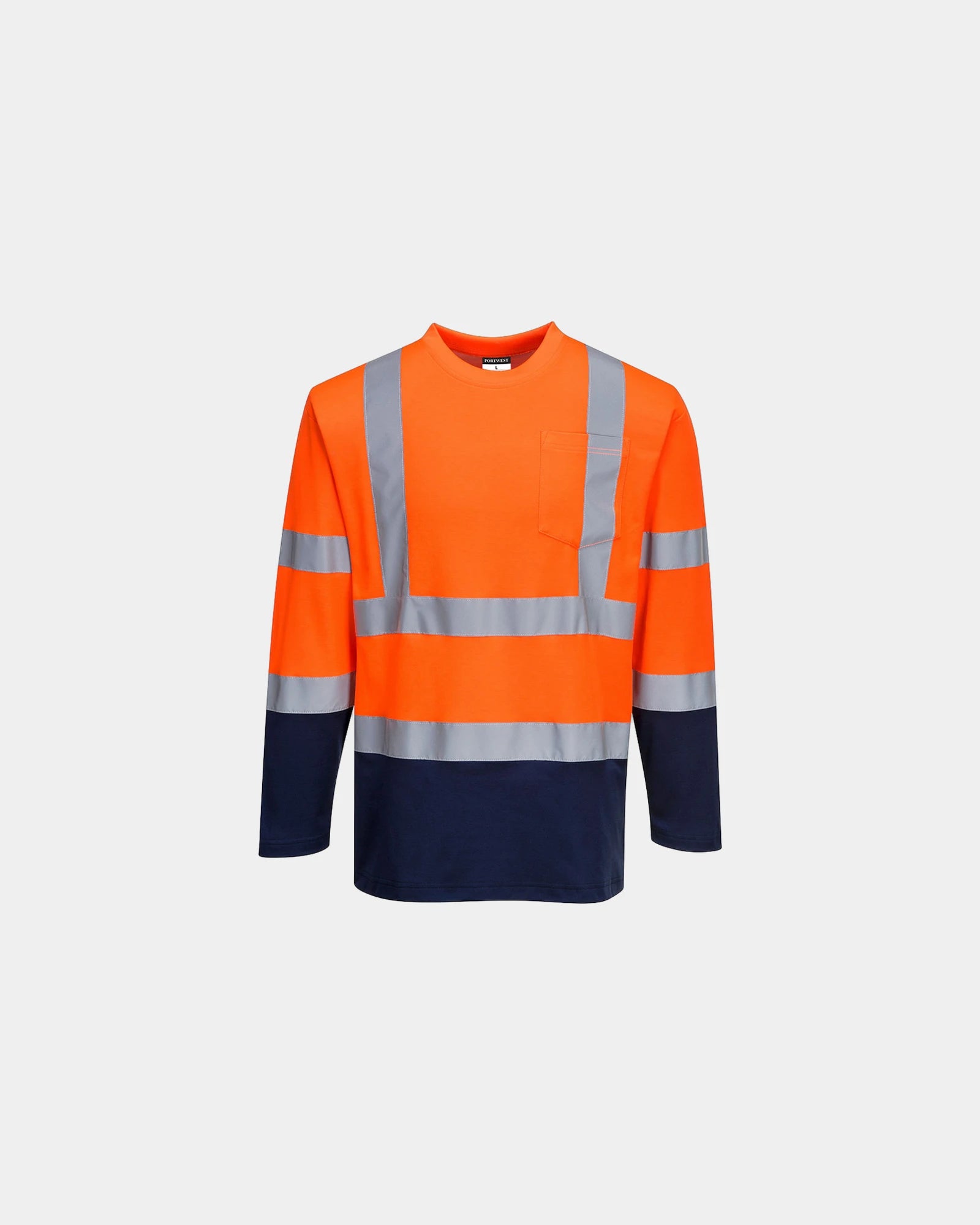 T-shirt maniche lunghe cotone bicolore da personalizzare - Arancione
