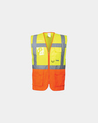 Gilet Executive alta visibilità Praga da personalizzare - Giallo-Blu Navy