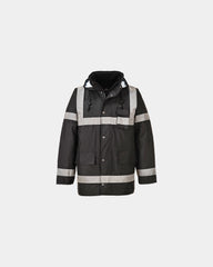Parka Iona Lite poliestere alta visibilità da personalizzare - Nero-Blu Cielo