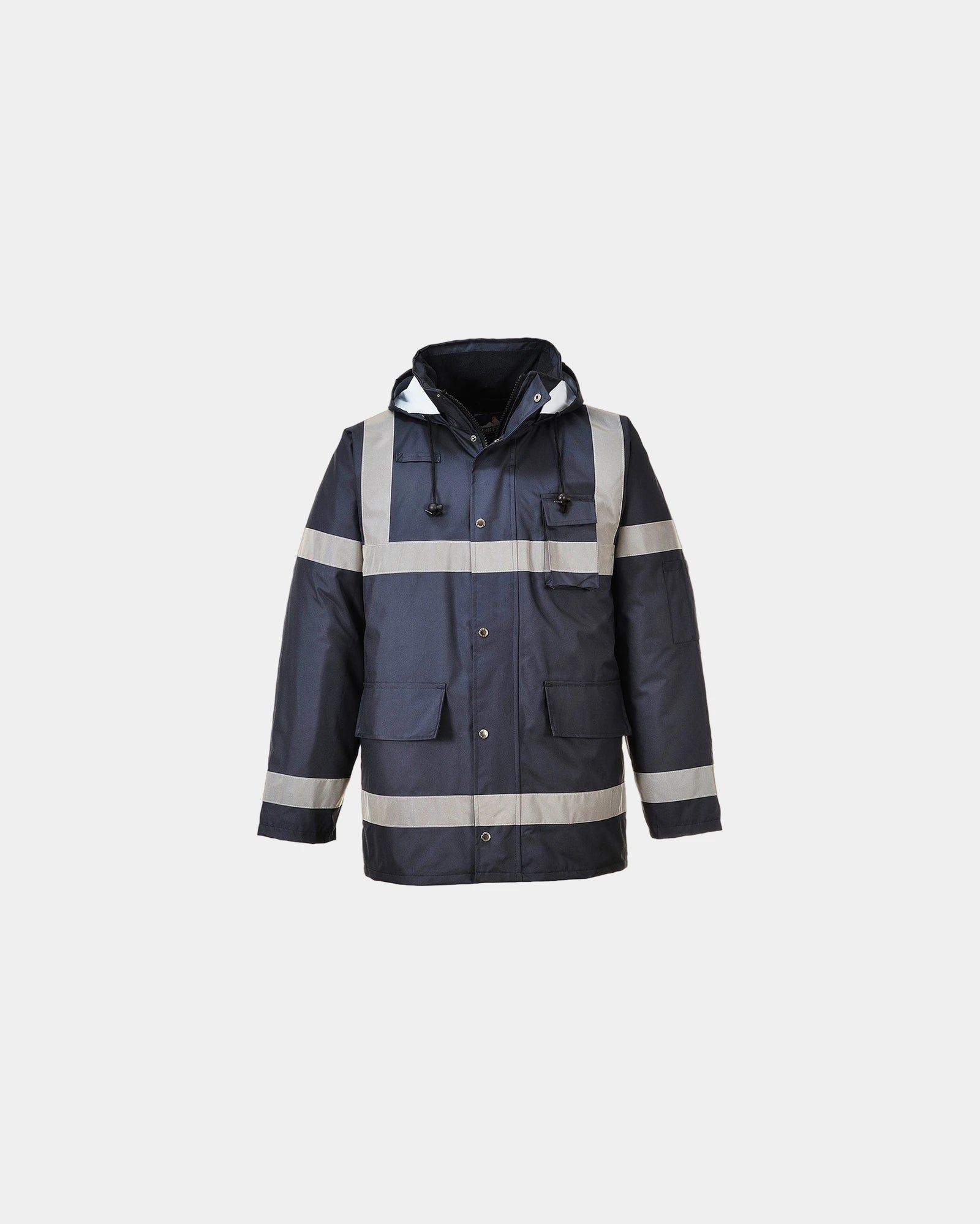 Parka Iona Lite poliestere alta visibilità da personalizzare - Blu Navy