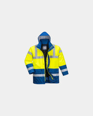 Parka bicolore impermeabile alta visibilità da personalizzare - Giallo-Nero