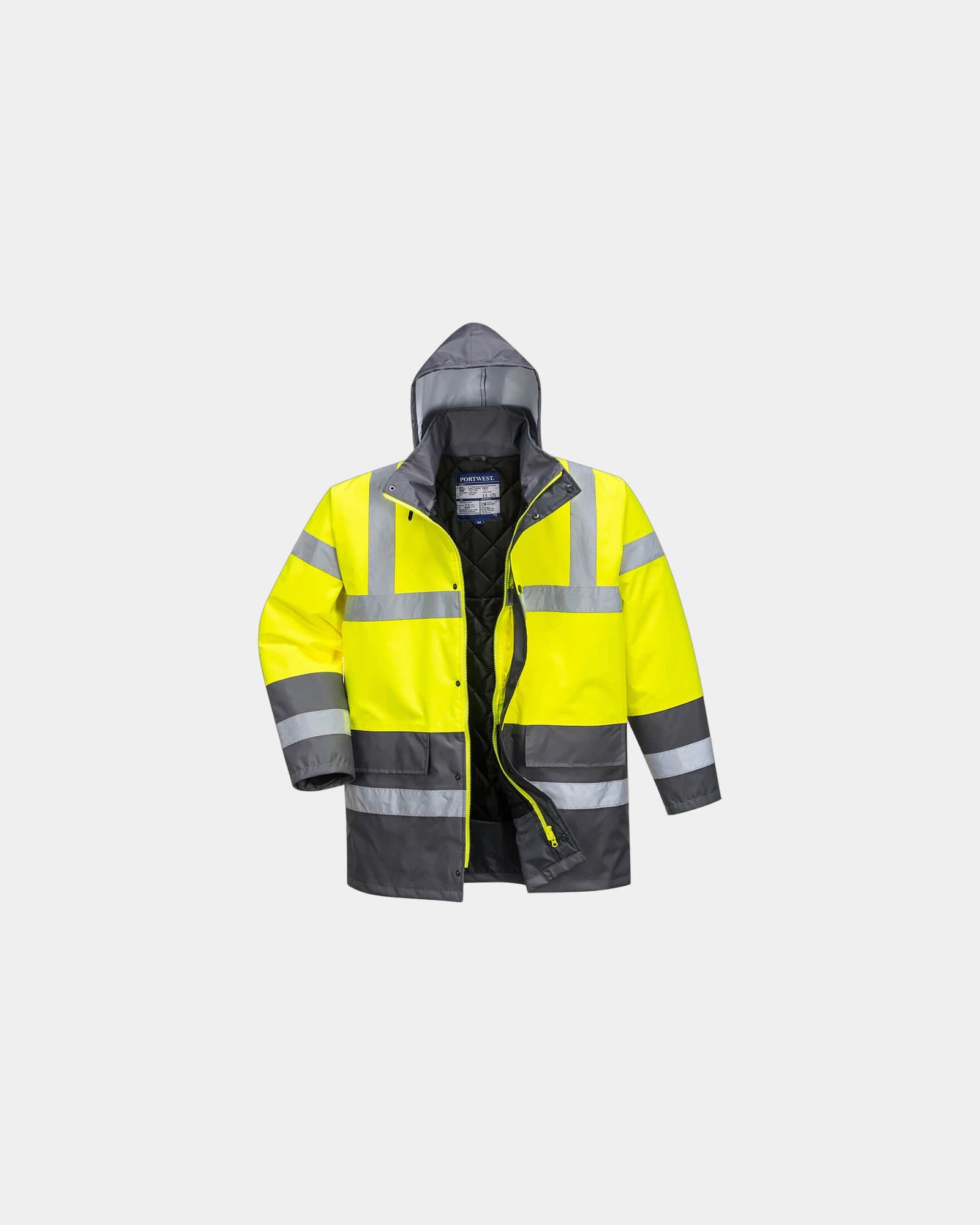 Parka bicolore impermeabile alta visibilità da personalizzare - Giallo-Verde