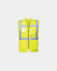 Gilet alta visibilità porta-badge da personalizzare - Giallo