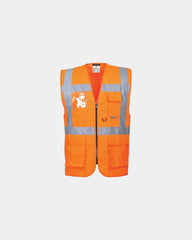Gilet alta visibilità porta-badge da personalizzare - Arancione