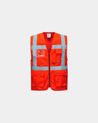 Gilet alta visibilità porta-badge da personalizzare - Rosso