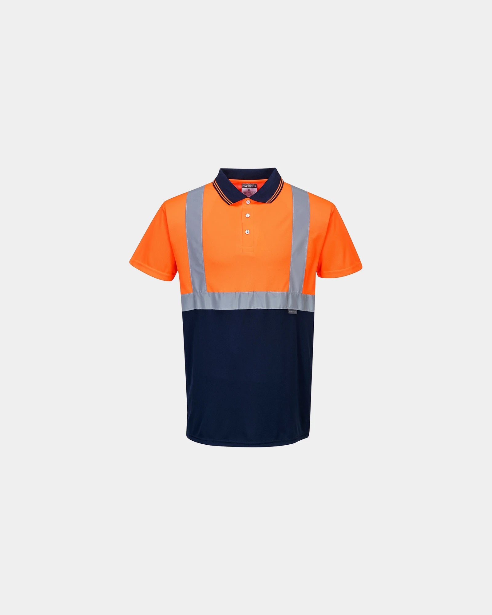 Polo alta visibilità bicolore poliestere da personalizzare - Arancione