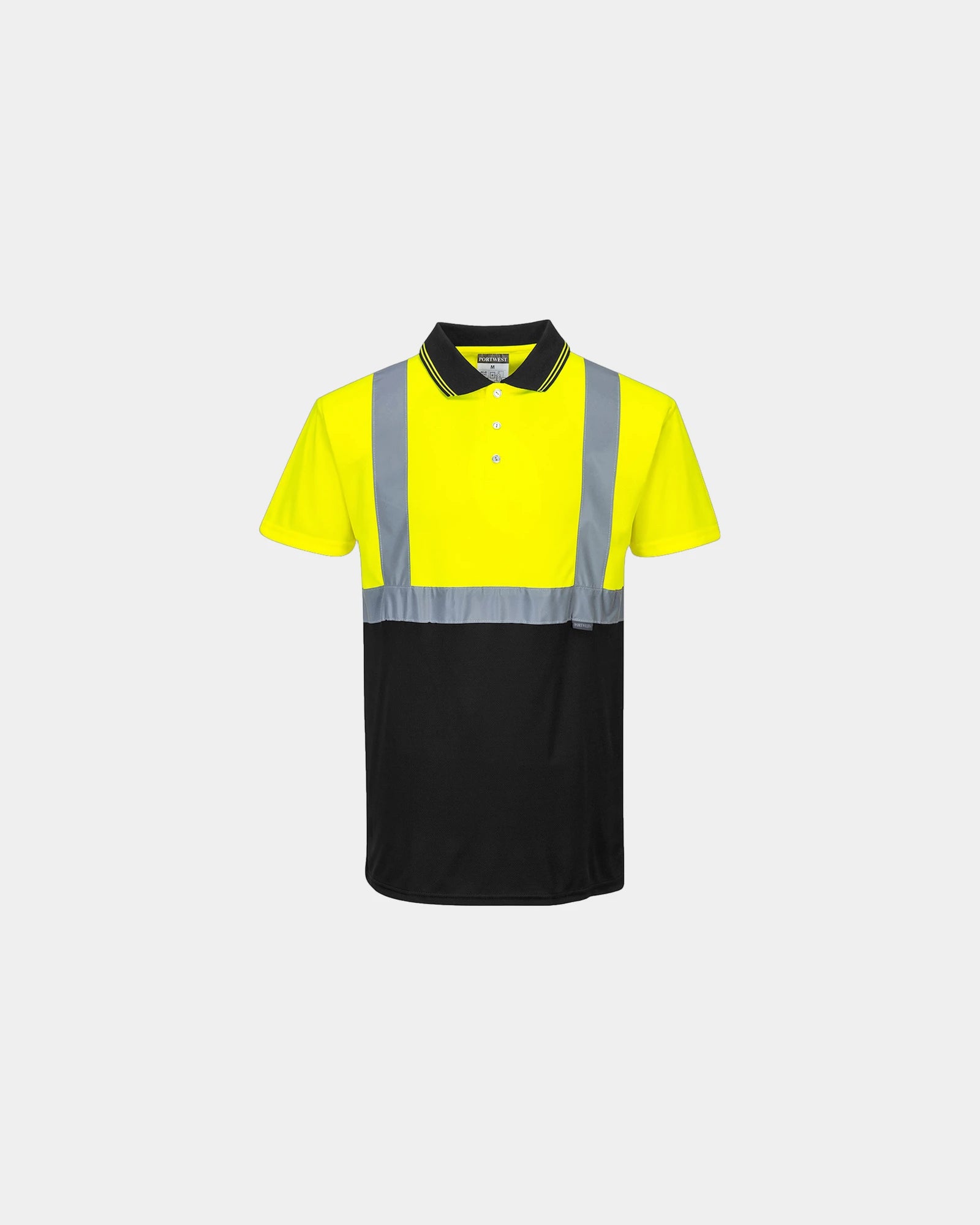 Polo alta visibilità bicolore poliestere da personalizzare - Giallo-Nero