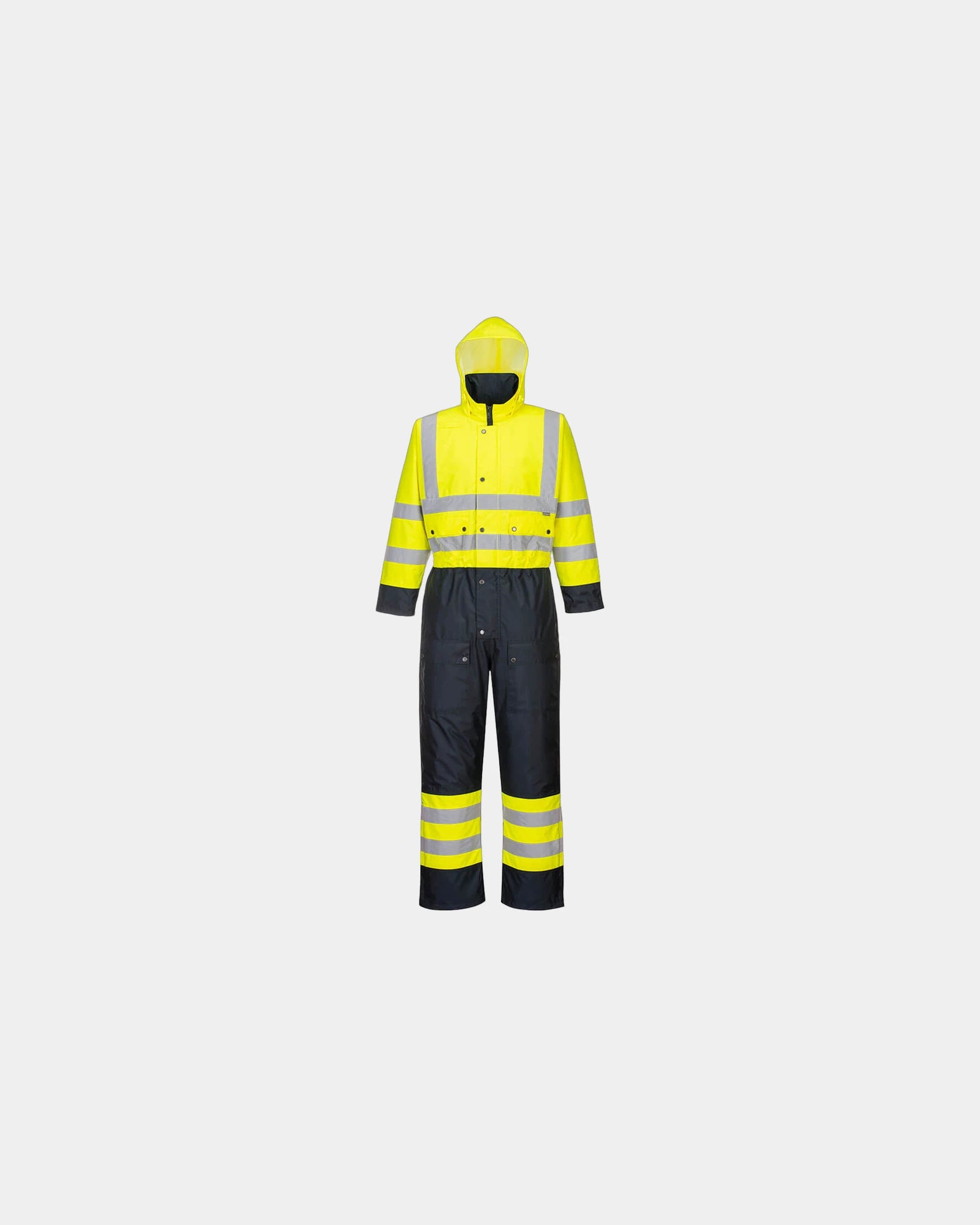 Tuta impermeabile poliestere 300D da personalizzare - Giallo-Blu Navy