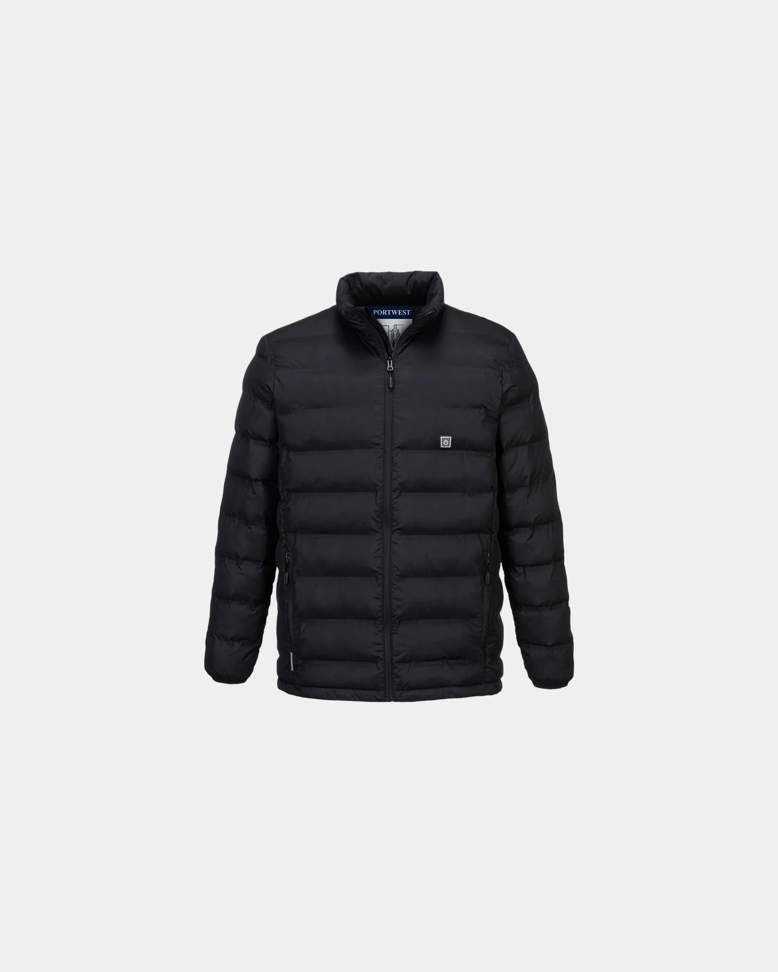 Giacca riscaldata resistente all'acqua da personalizzare - Nero-Blu Cielo