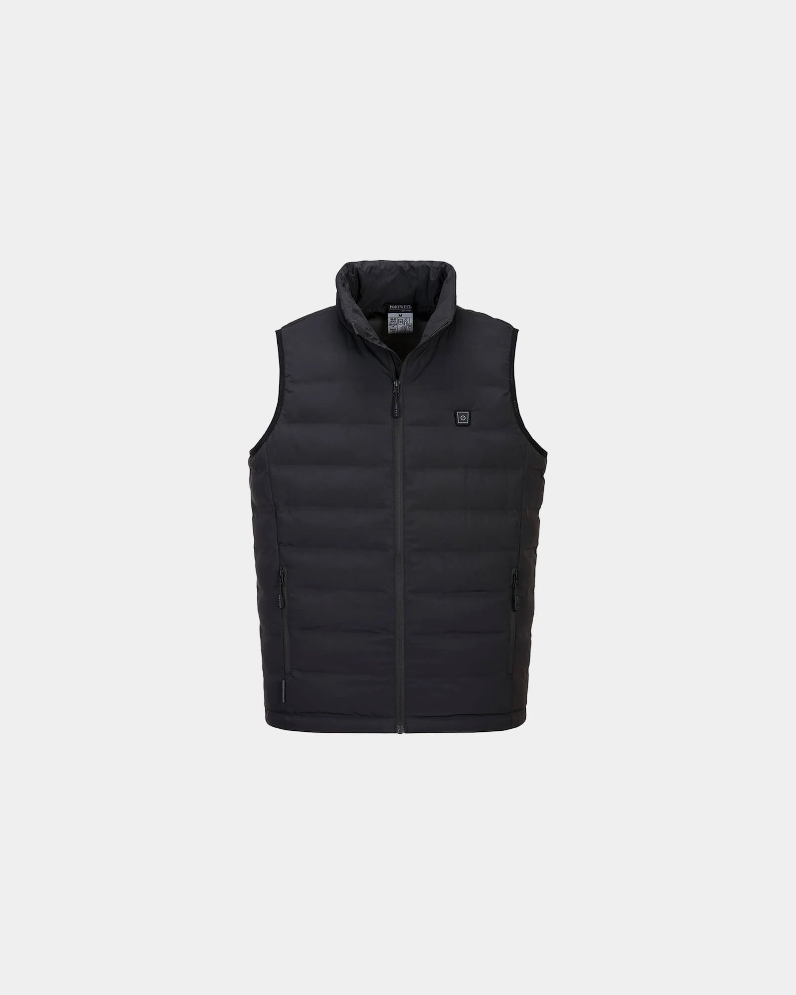 Piumino smanicato riscaldato da personalizzare - Nero-Blu Cielo