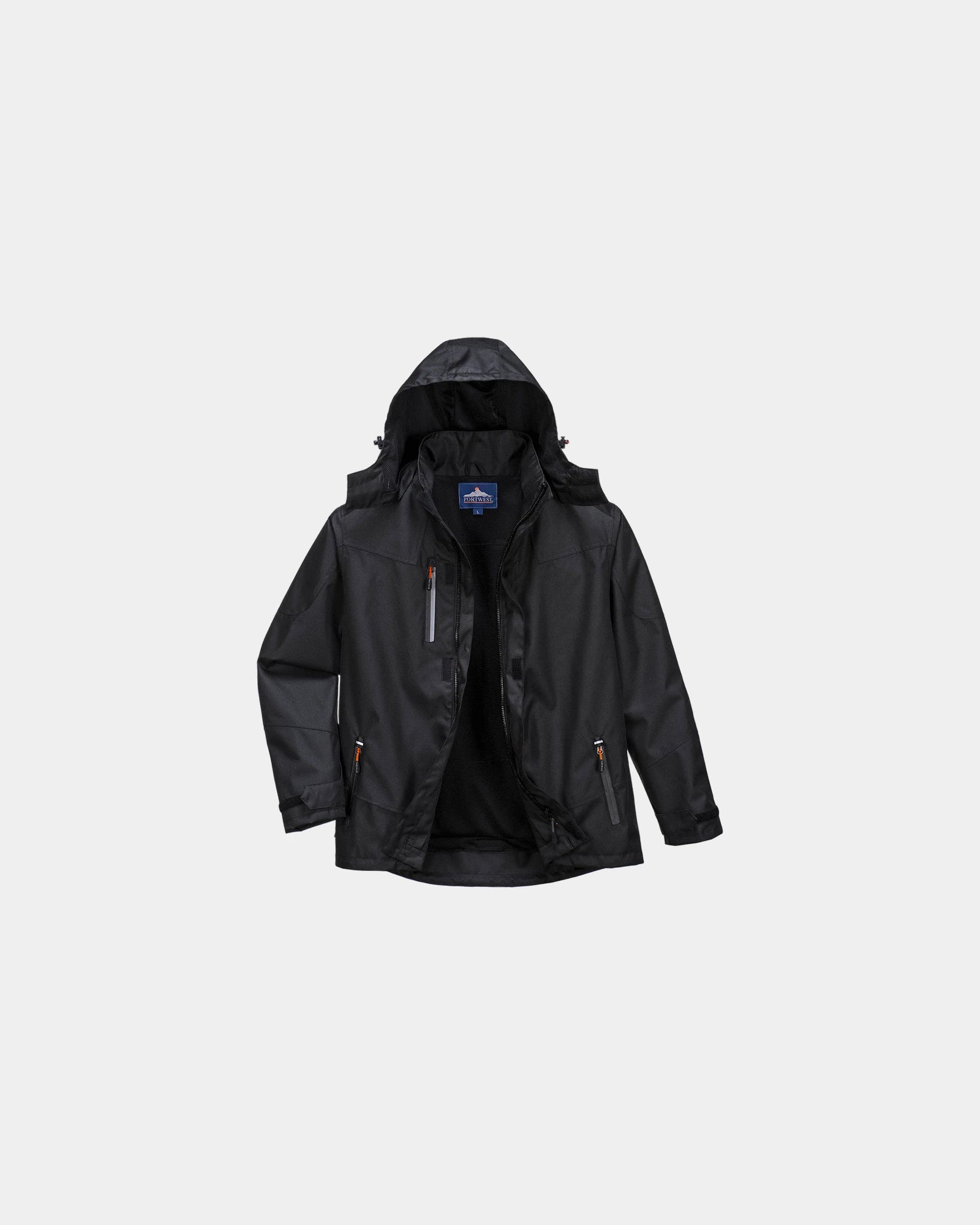 Giacca impermeabile antivento Oxford da personalizzare - Nero-Blu Cielo