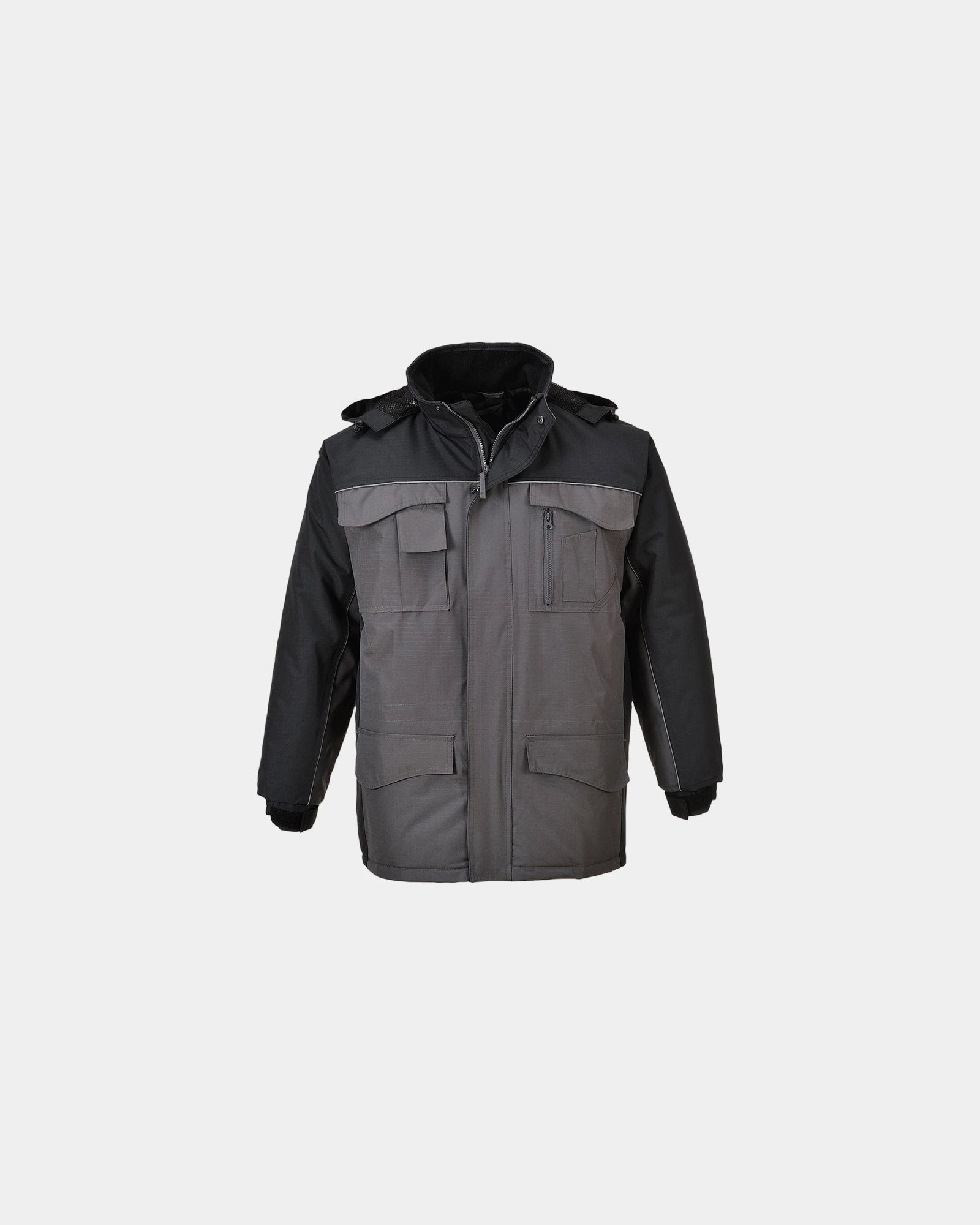 Parka bicolore impermeabile imbottita da personalizzare - Grigio