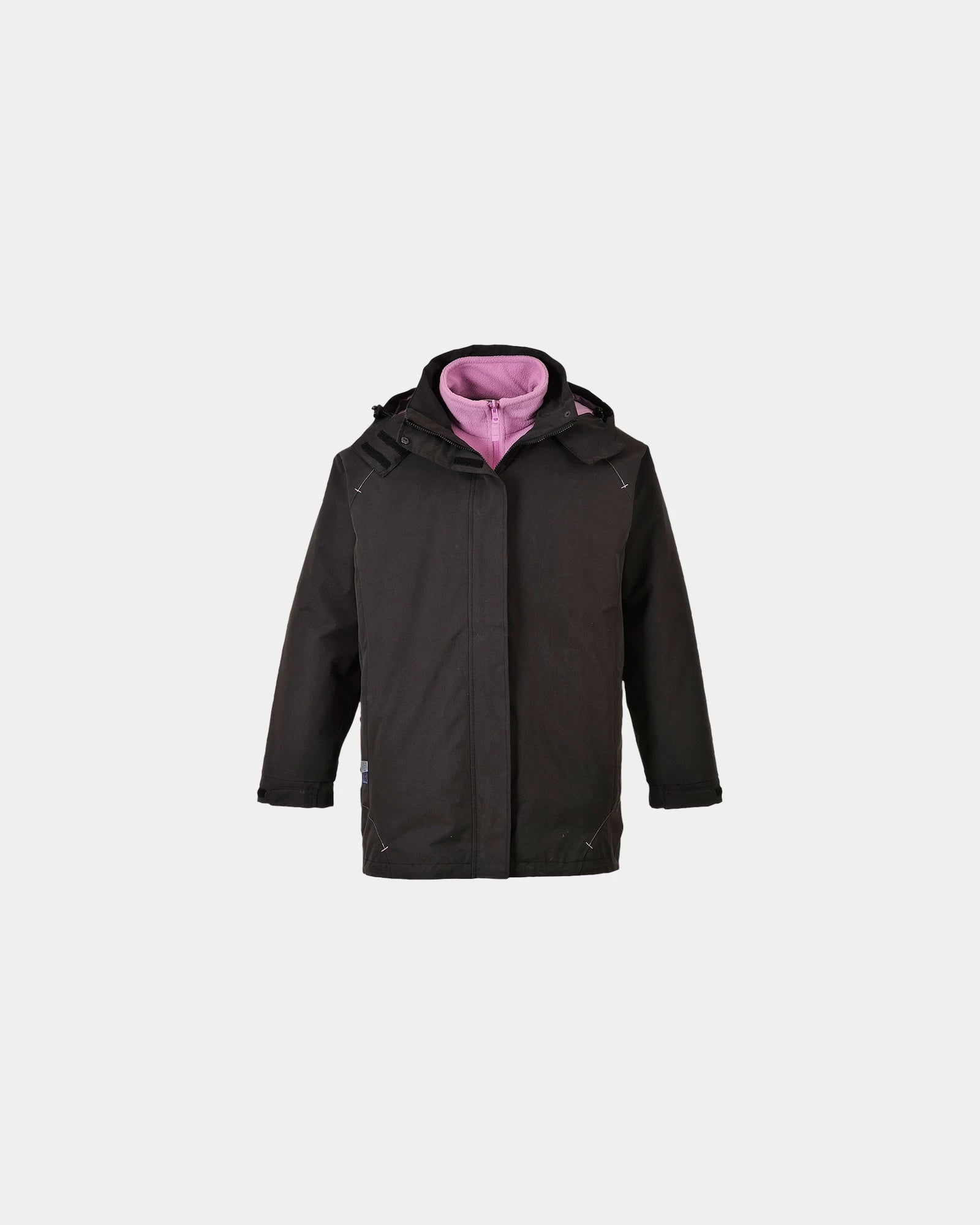 Parka donna 3 in 1 poliestere antistrappo da personalizzare - Nero-Blu Cielo