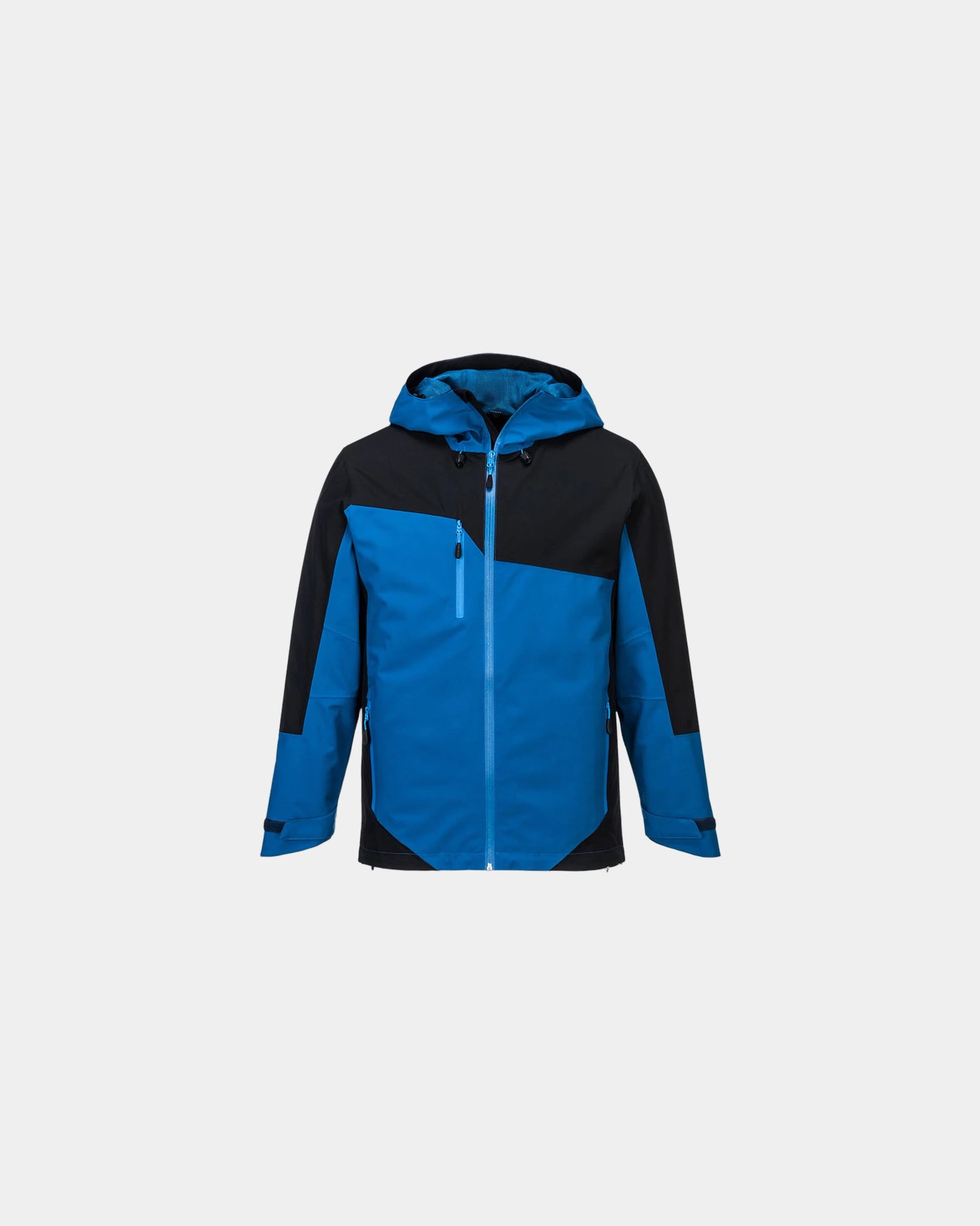 Giacca bicolore con cappuccio zippato da personalizzare - Blu-Nero