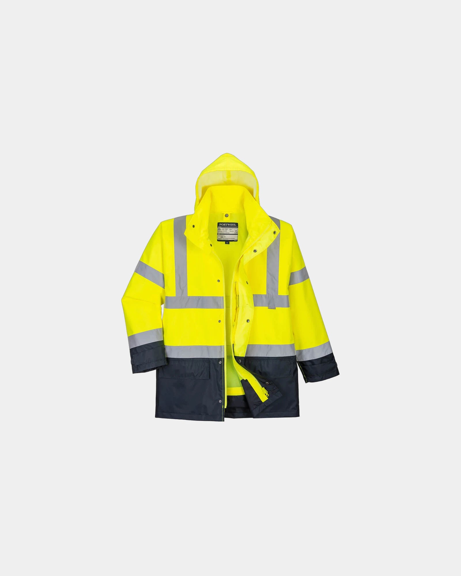 Parka bicolore alta visibilità certificata da personalizzare - Giallo-Blu Navy