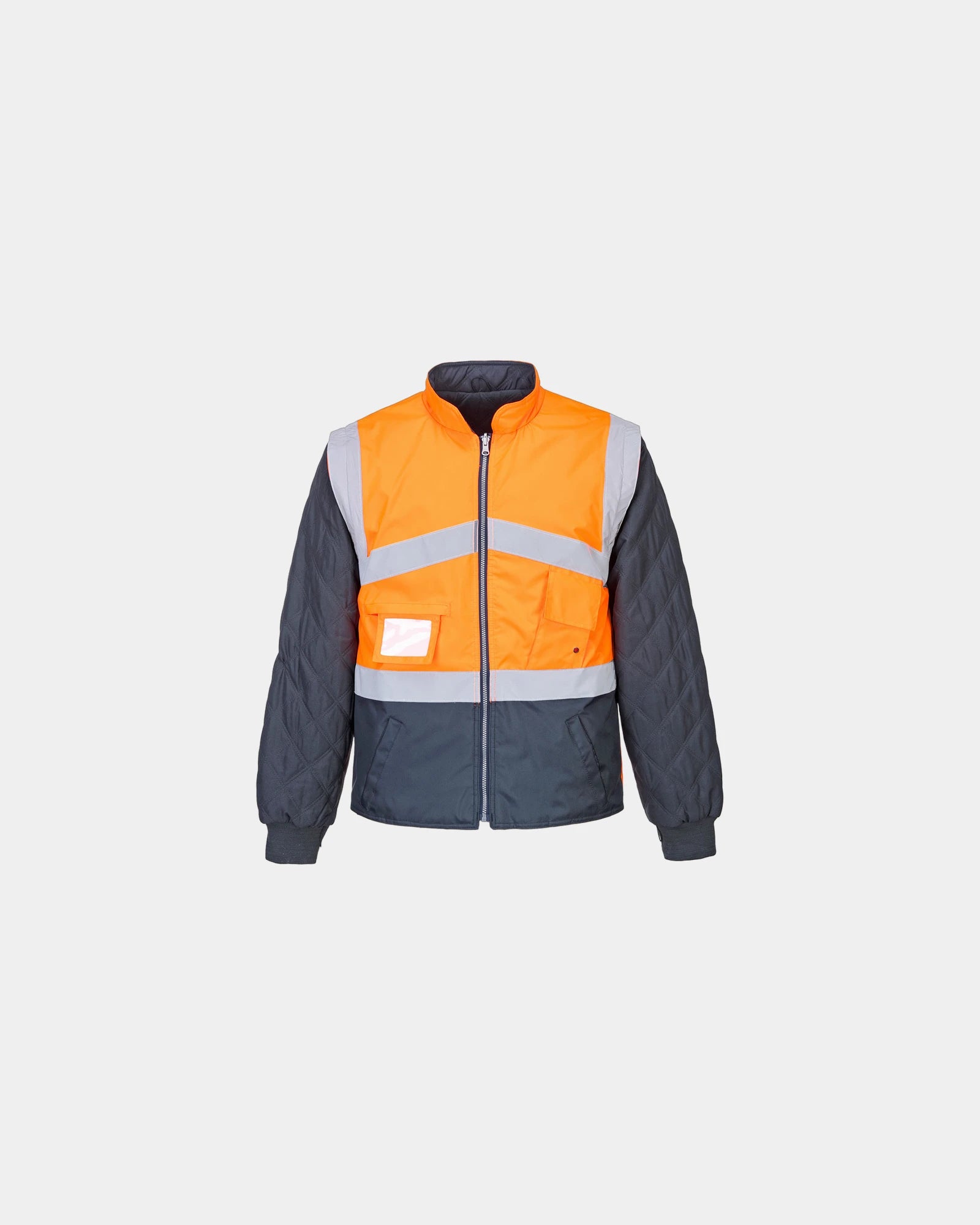 Gilet alta visibilità bicolore maniche rimovibili da personalizzare - Arancione