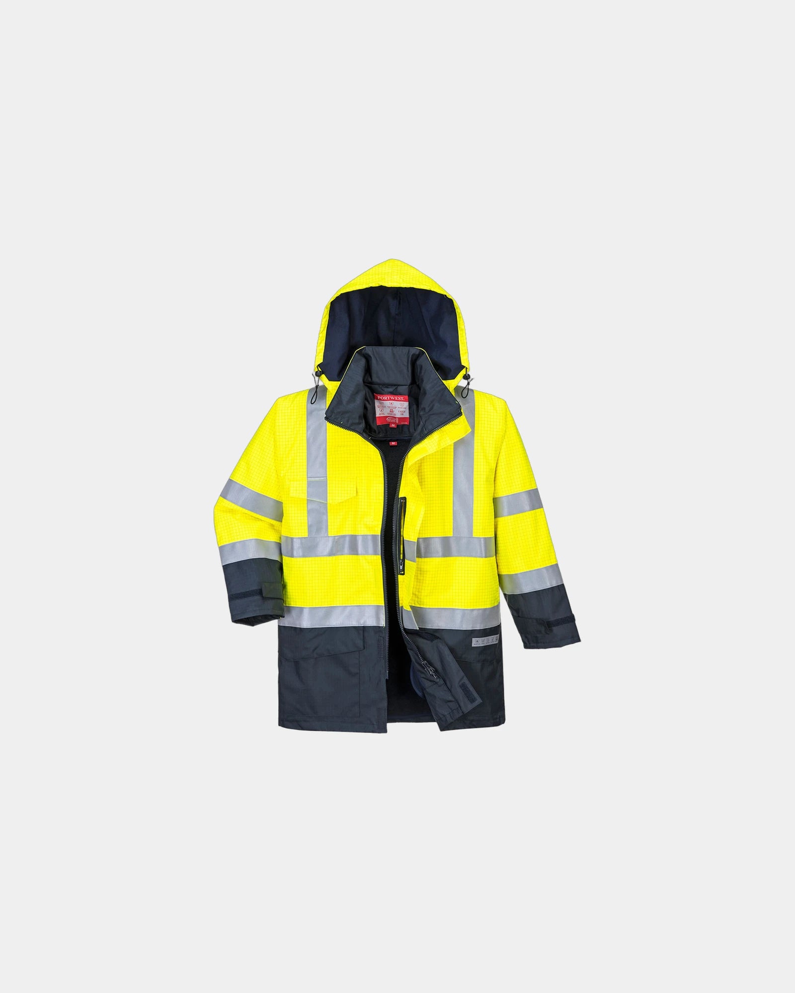 Parka HV impermeabile Bizflame Rain da personalizzare - Giallo-Blu Navy