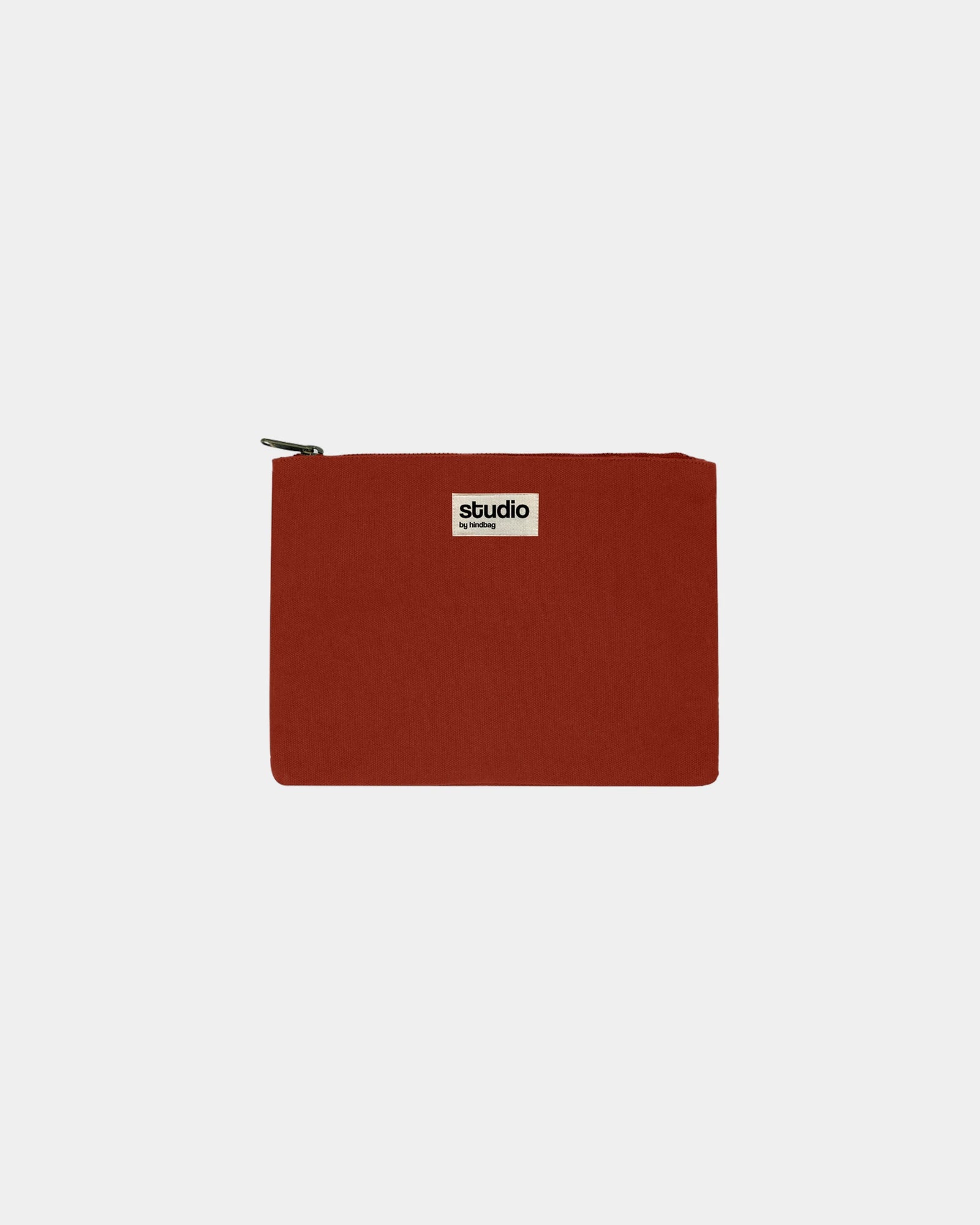 Pochette in cotone bio GOTS Hindbag Colette M da personalizzare - Brick Red