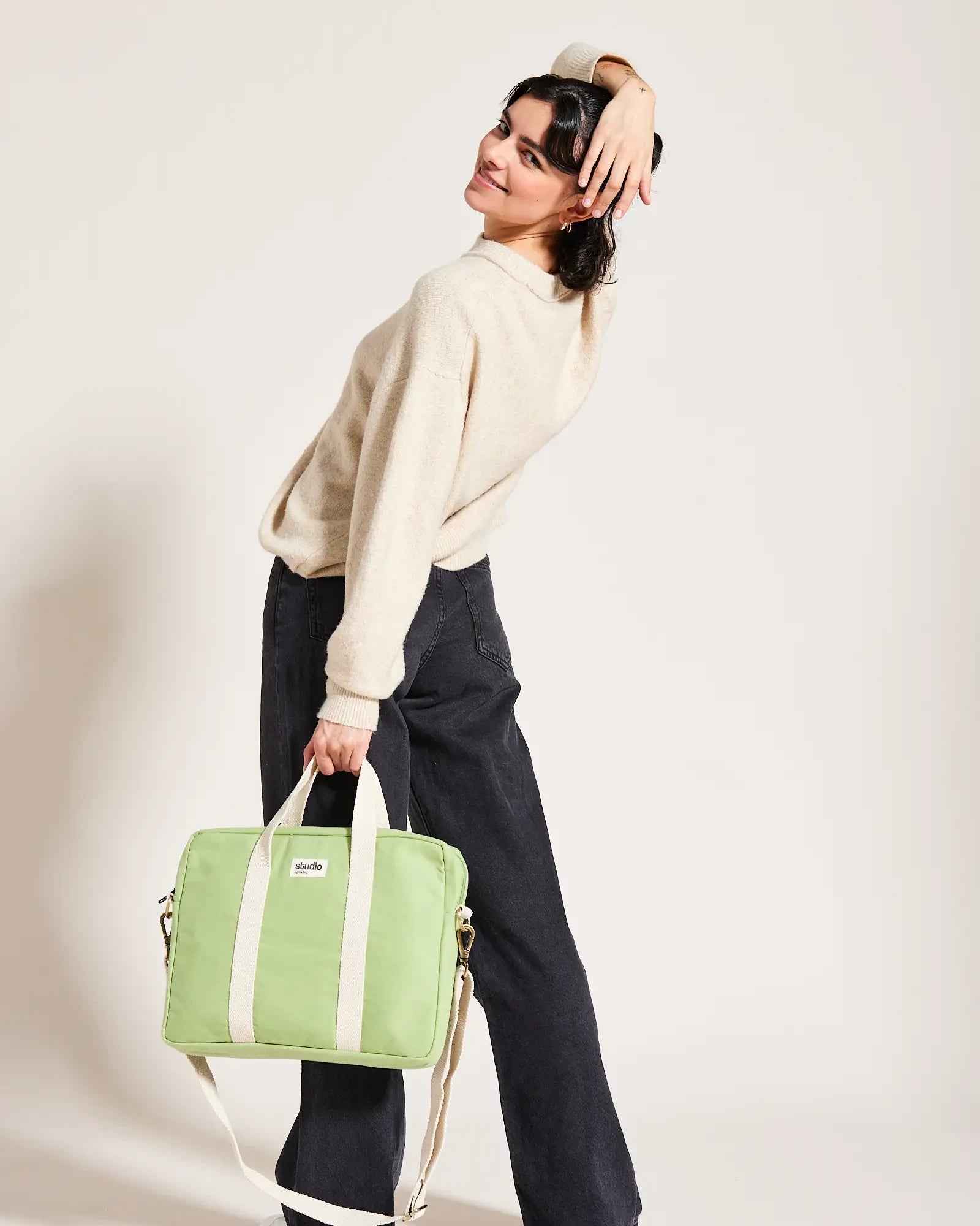 Borsa per computer in cotone bio Hindbag Luis da personalizzare - 18