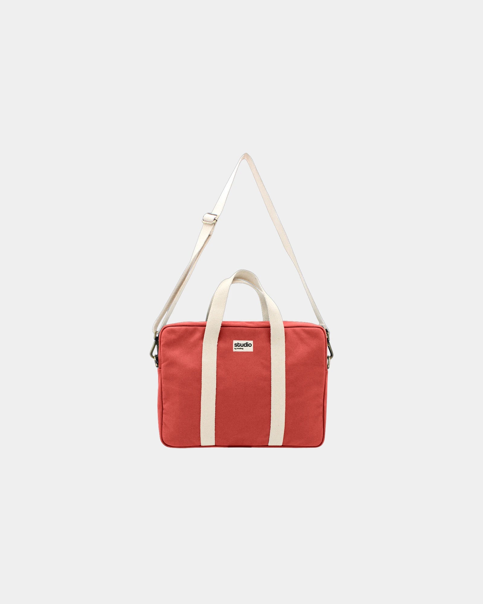 Borsa per computer in cotone bio Hindbag Luis da personalizzare - Red