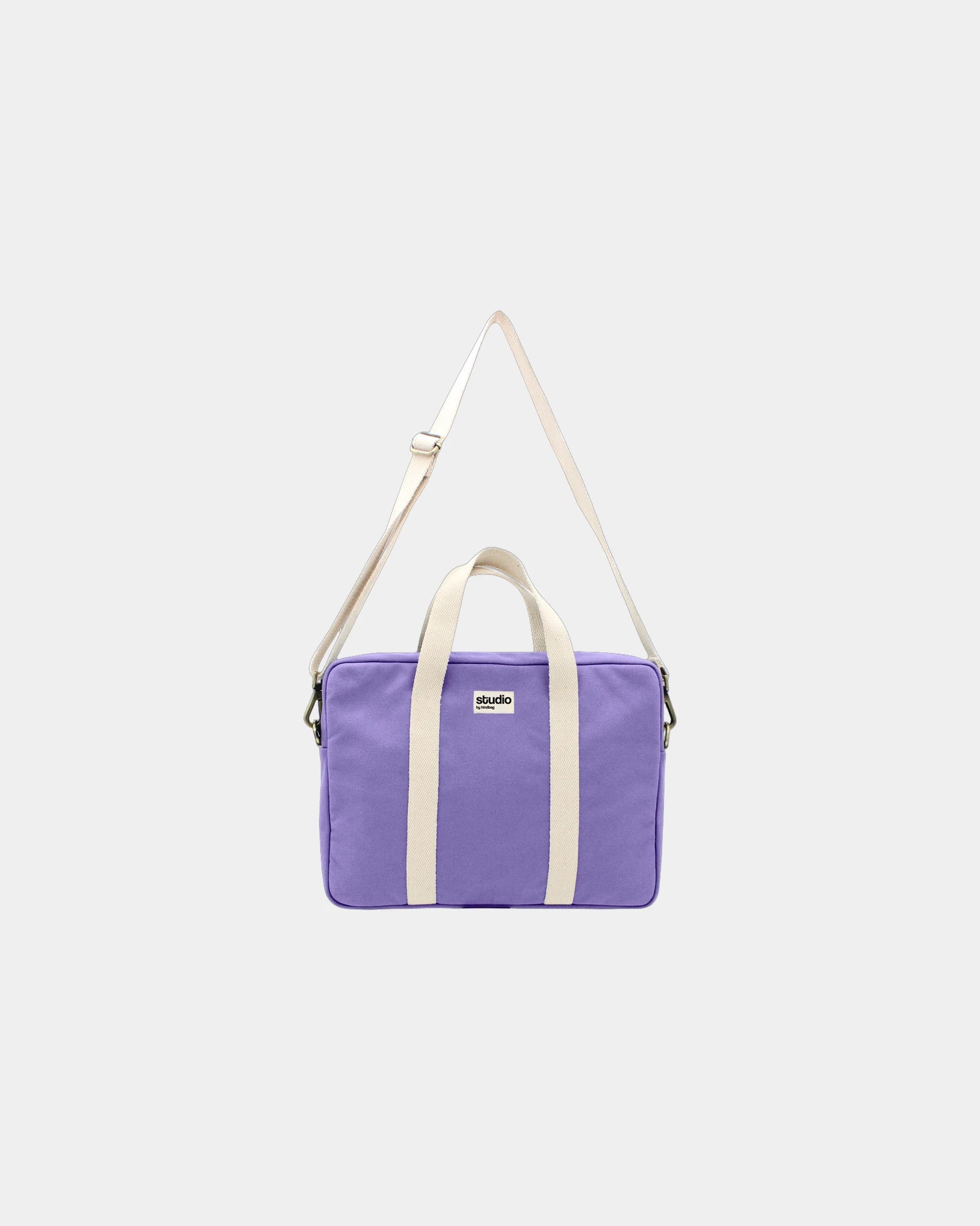 Borsa per computer in cotone bio Hindbag Luis da personalizzare - Lavender