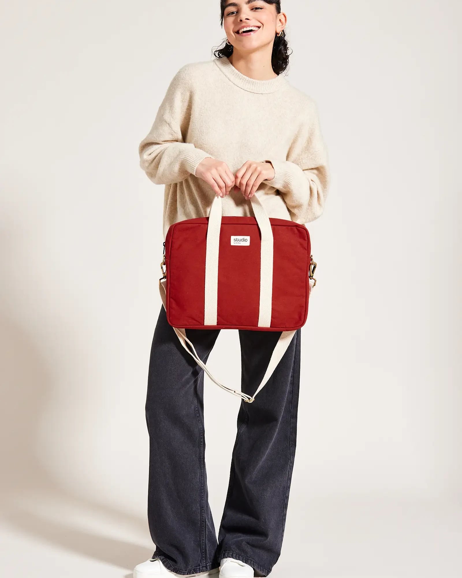 Borsa per computer in cotone bio Hindbag Luis da personalizzare - 14