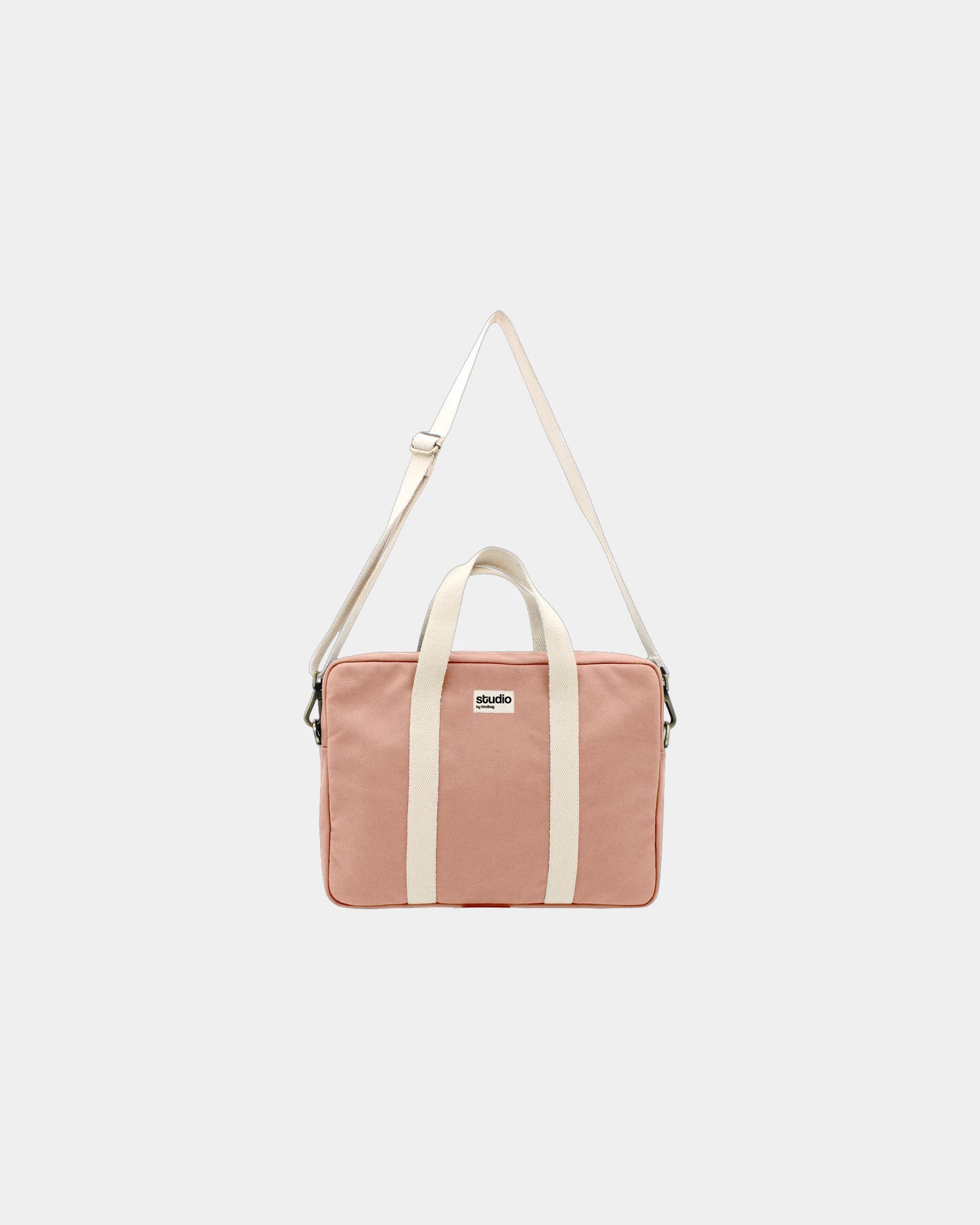 Borsa per computer in cotone biologico Hindbag Luis da personalizzare - Salmon