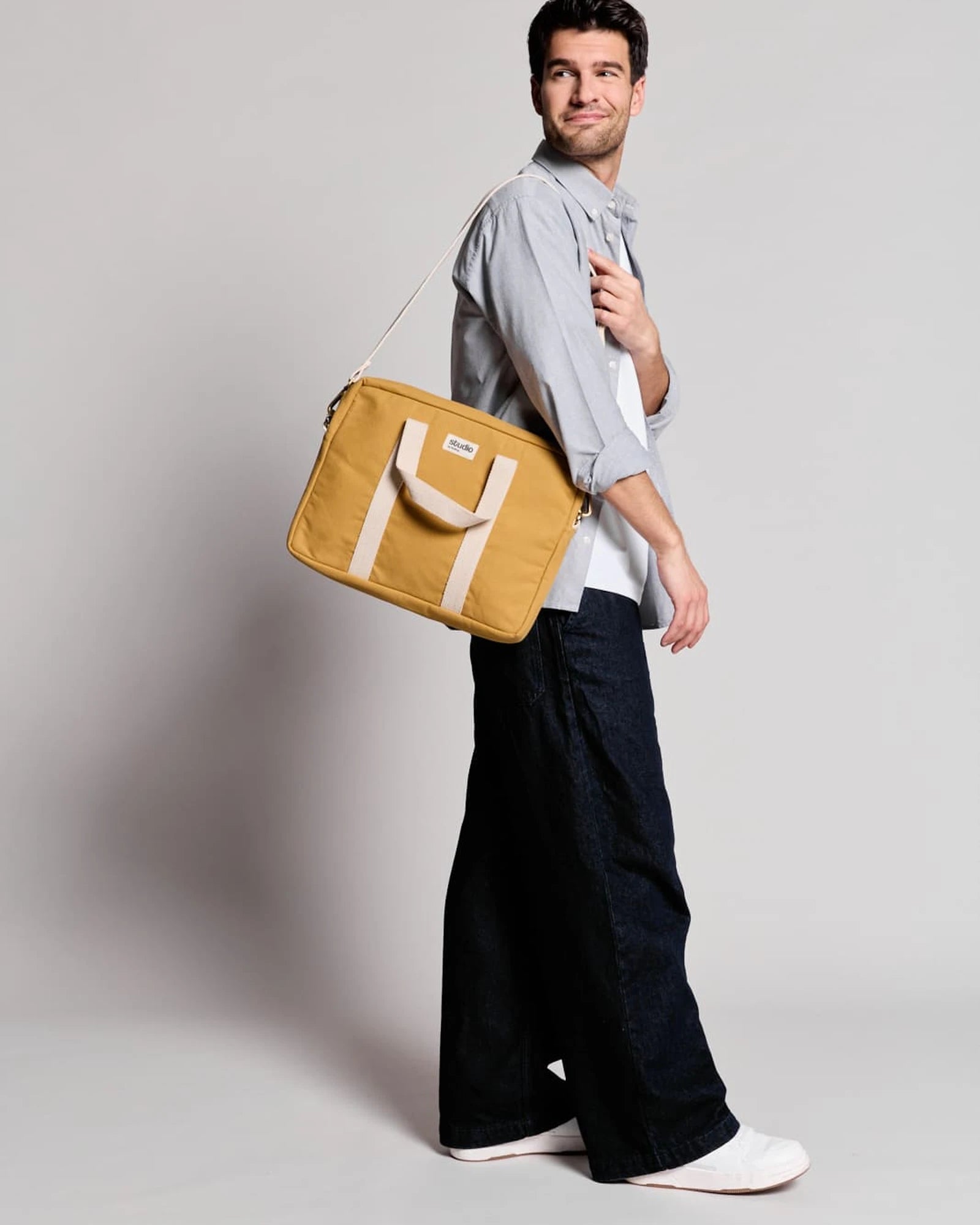Borsa per computer in cotone bio Hindbag Luis da personalizzare - 23