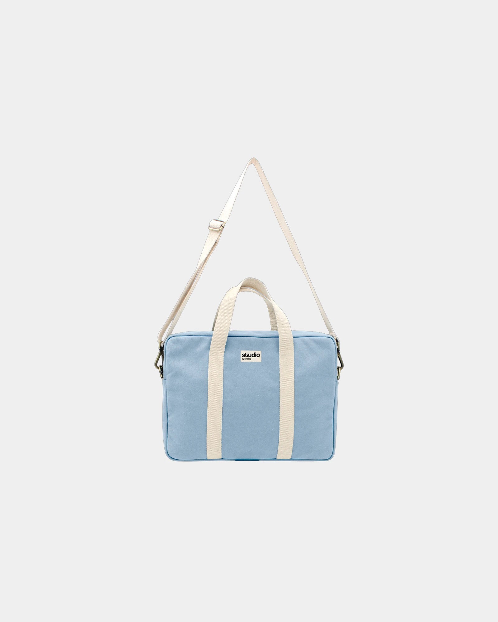 Borsa per computer in cotone bio Hindbag Luis da personalizzare - Azure