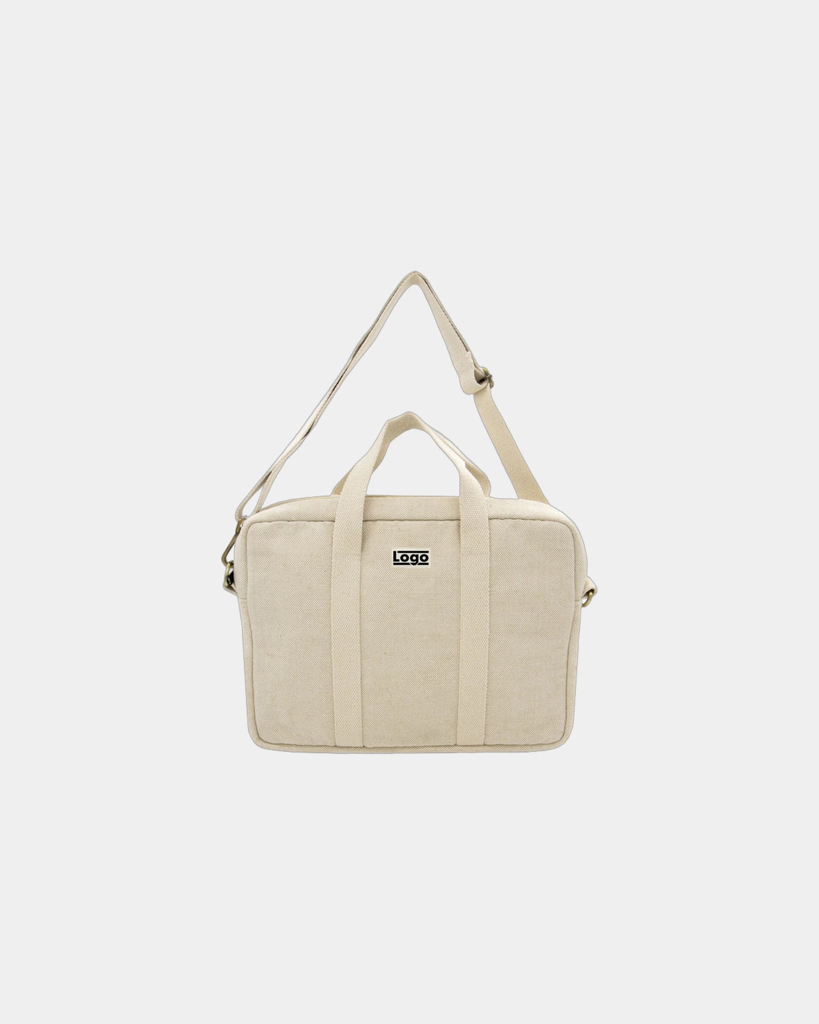 Borsa per computer in cotone bio Hindbag Luis da personalizzare - Jute