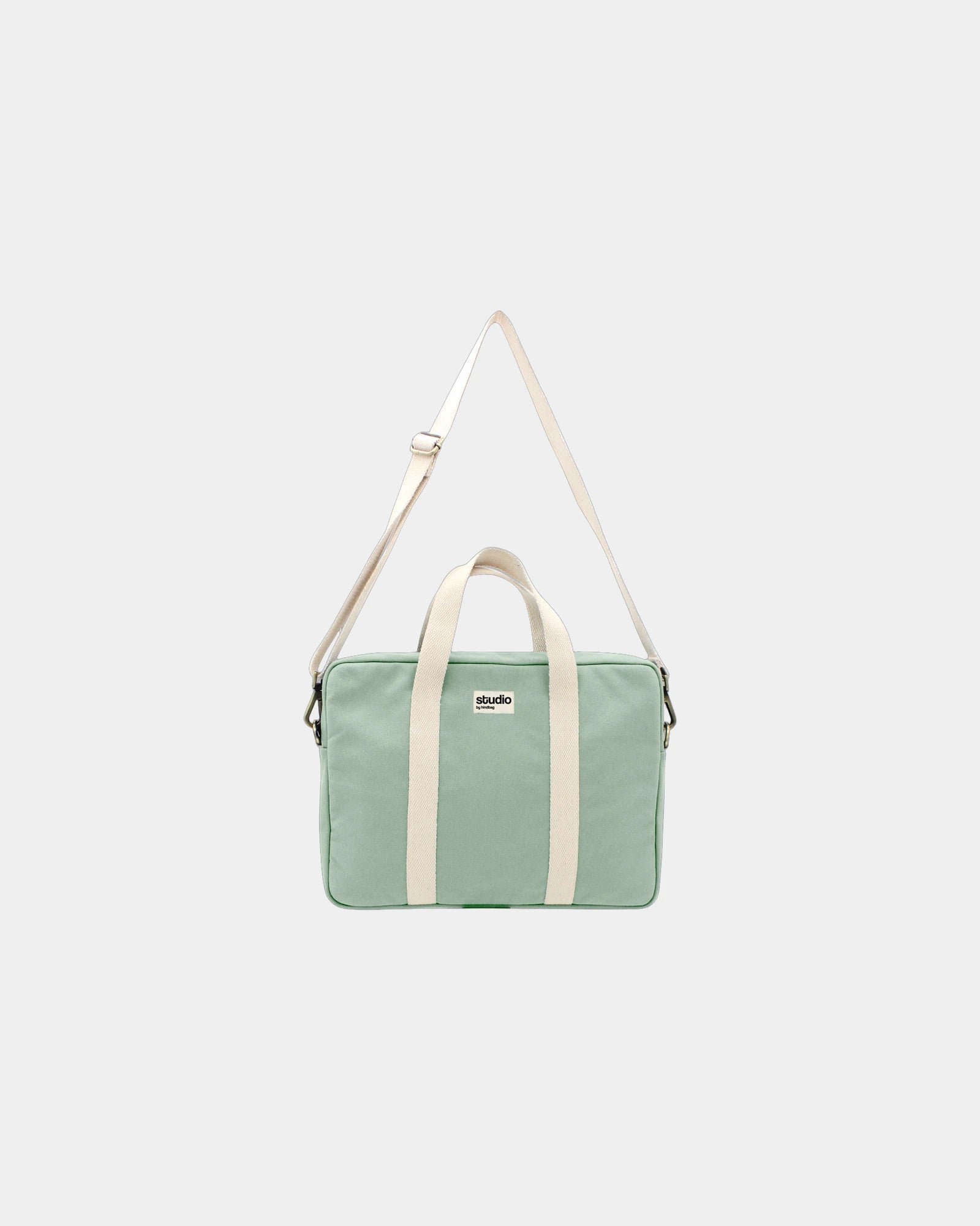 Borsa per computer in cotone bio Hindbag Luis da personalizzare - Mint