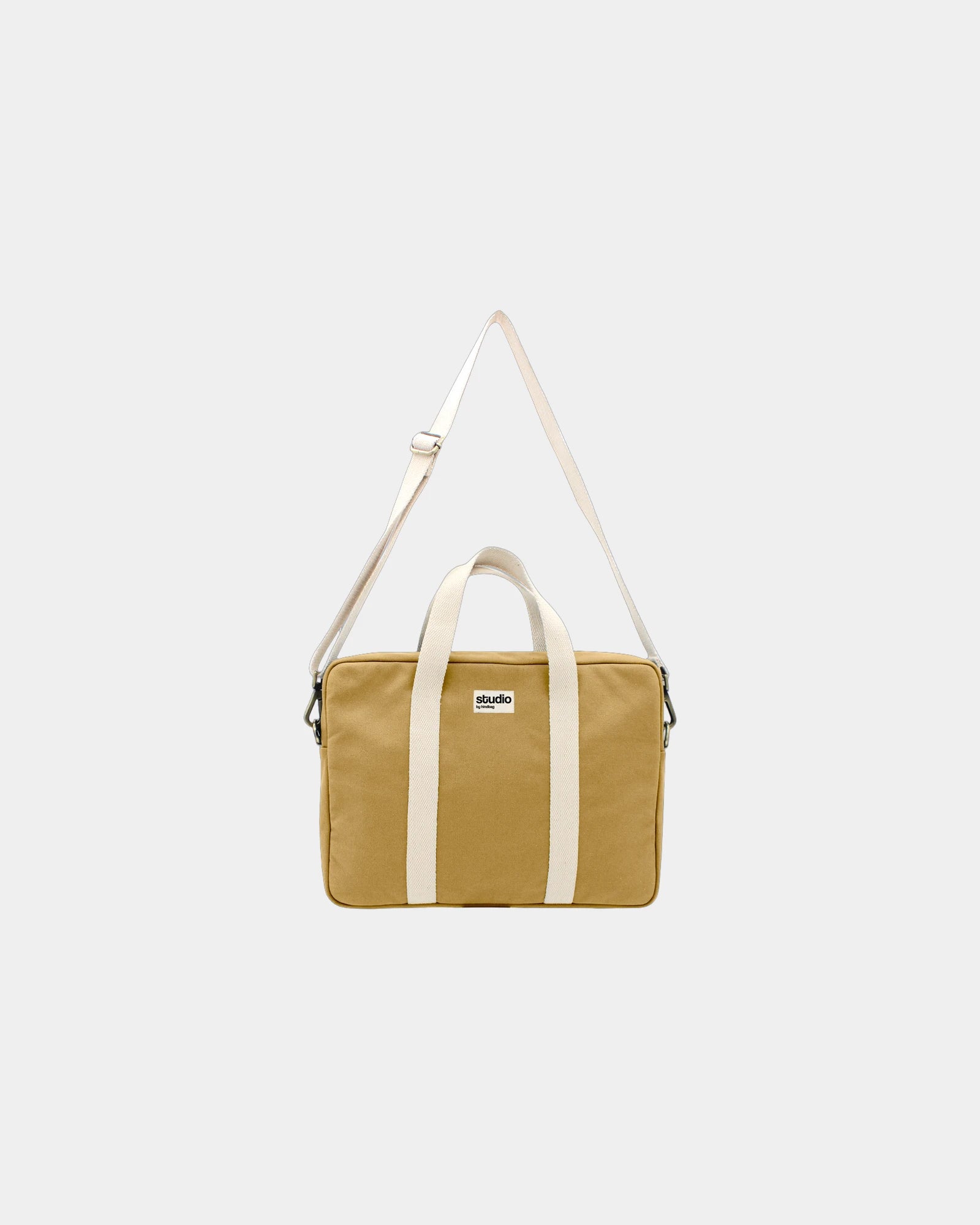 Borsa per computer in cotone bio Hindbag Luis da personalizzare - Ochre