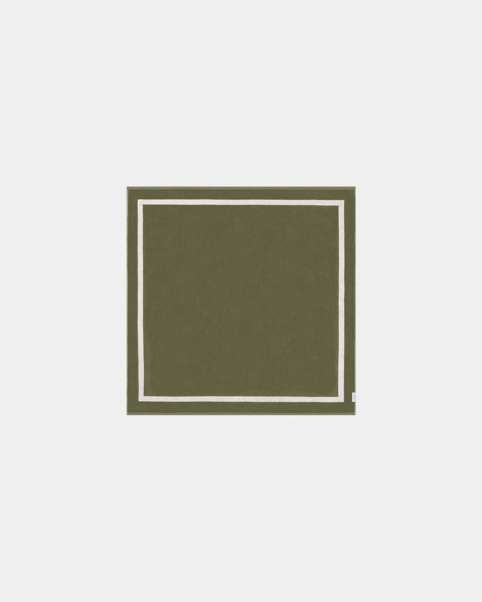Asciugamano da spiaggia 170x170 da personalizzare - Verde Oliva / Crema