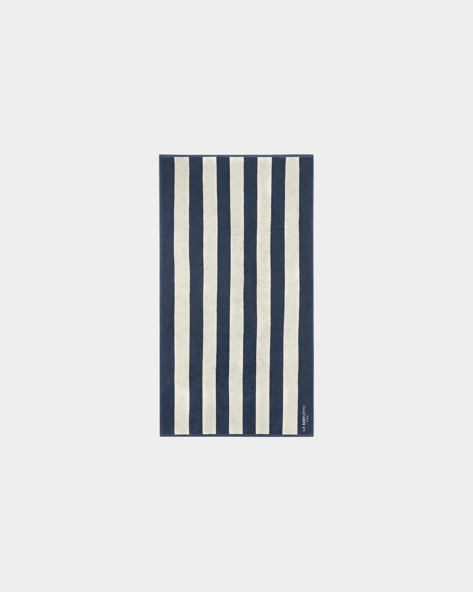 Asciugamano La Serviette Riviera 90x170 da personalizzare - Blu Oceano / Crema
